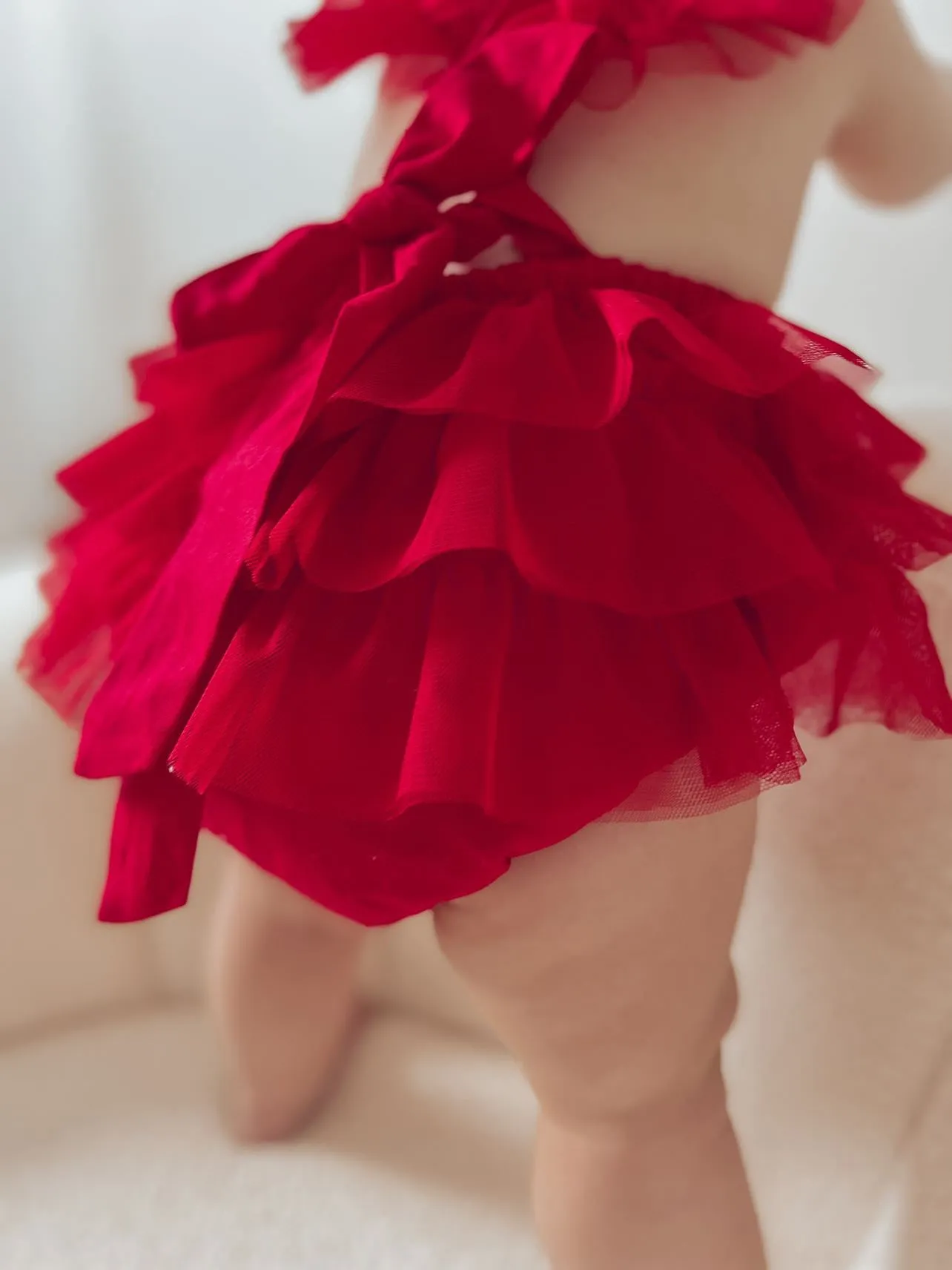 Luella Ruffle Bum Romper -Cherry