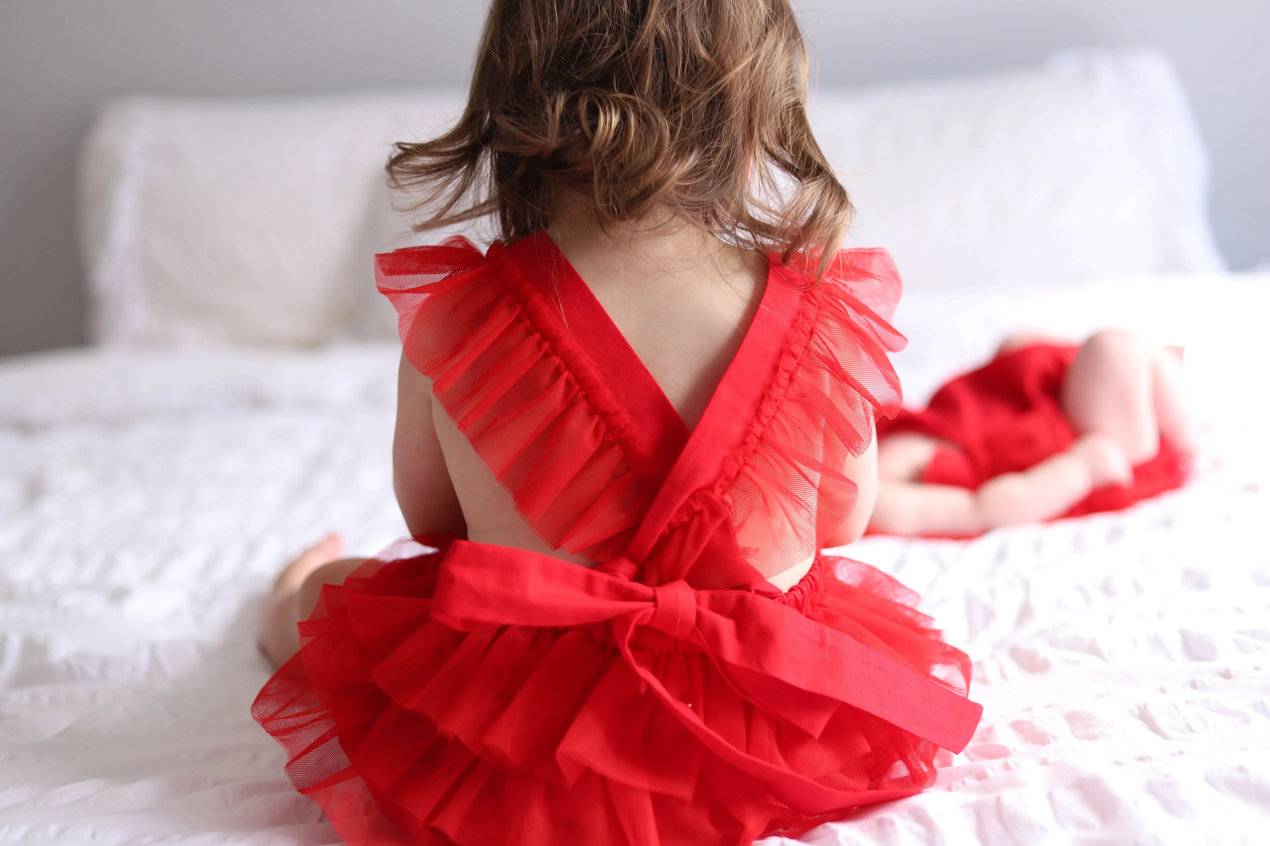 Luella Ruffle Bum Romper -Cherry