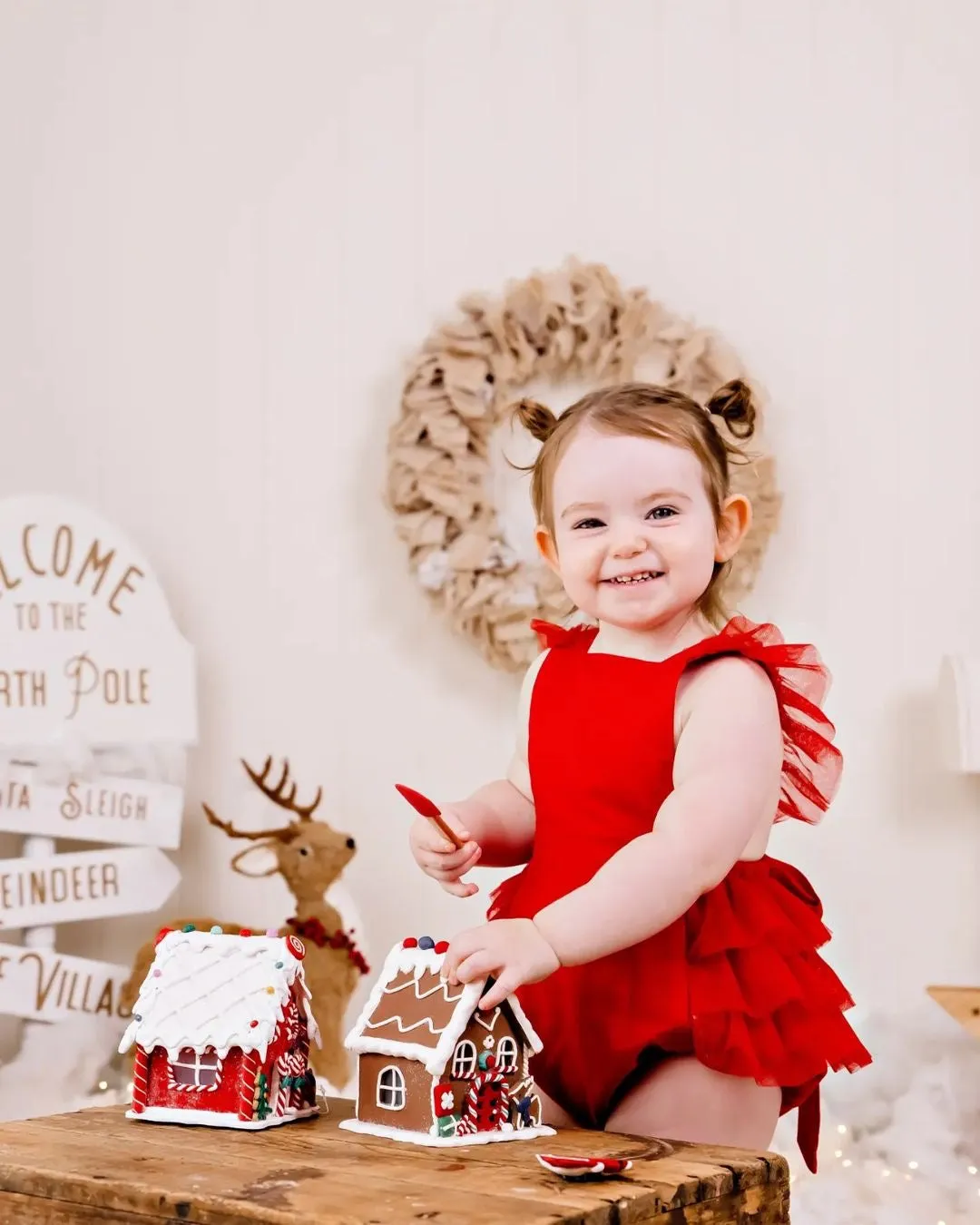 Luella Ruffle Bum Romper -Cherry