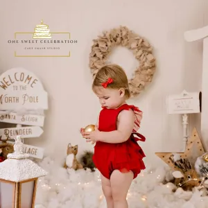 Luella Ruffle Bum Romper -Cherry