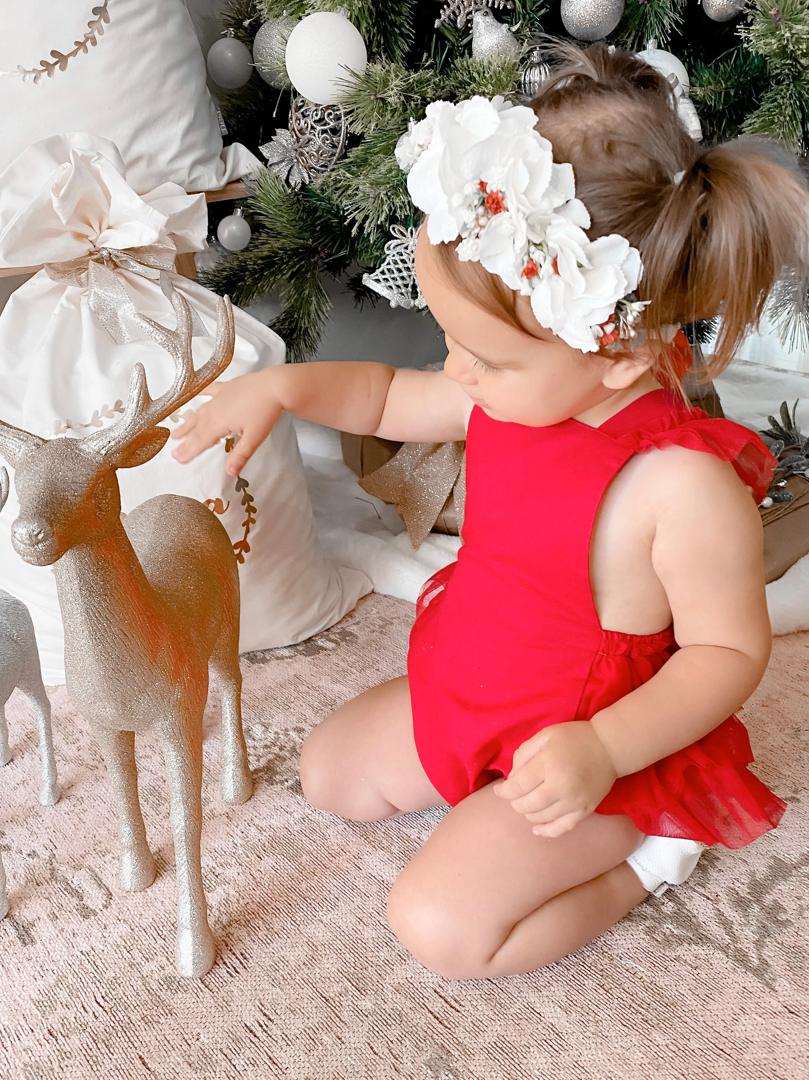 Luella Ruffle Bum Romper -Cherry