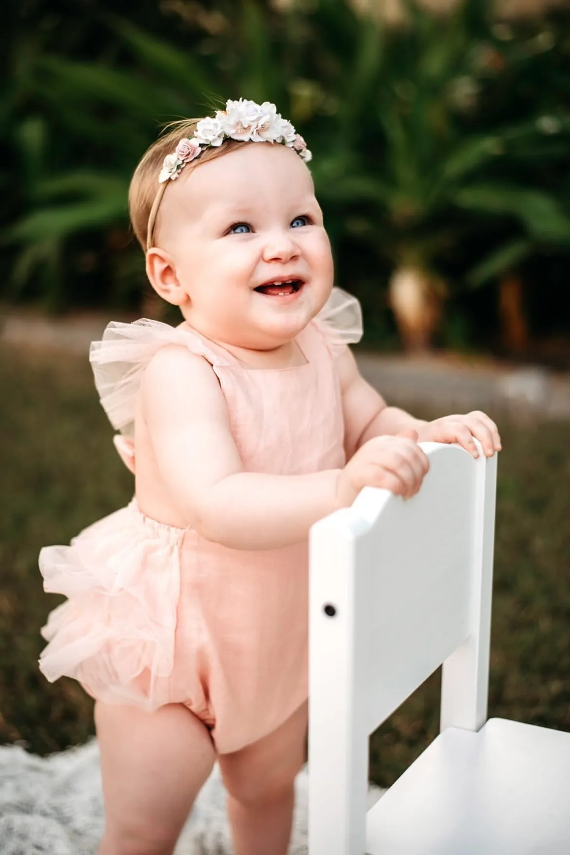 Luella Ruffle Bum Romper-Rose Pink