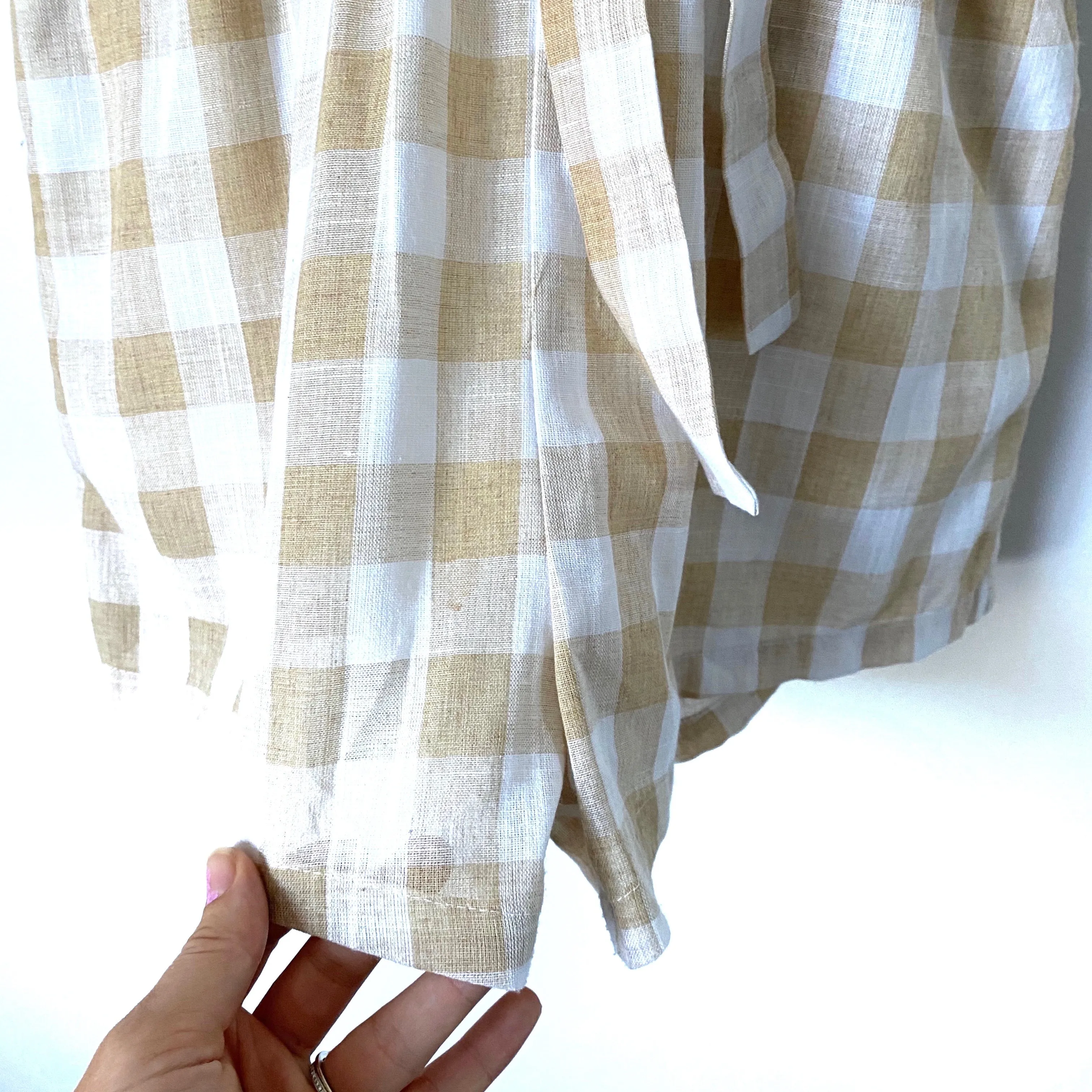 Lush Beige Checkered Romper- Size M (see notes)