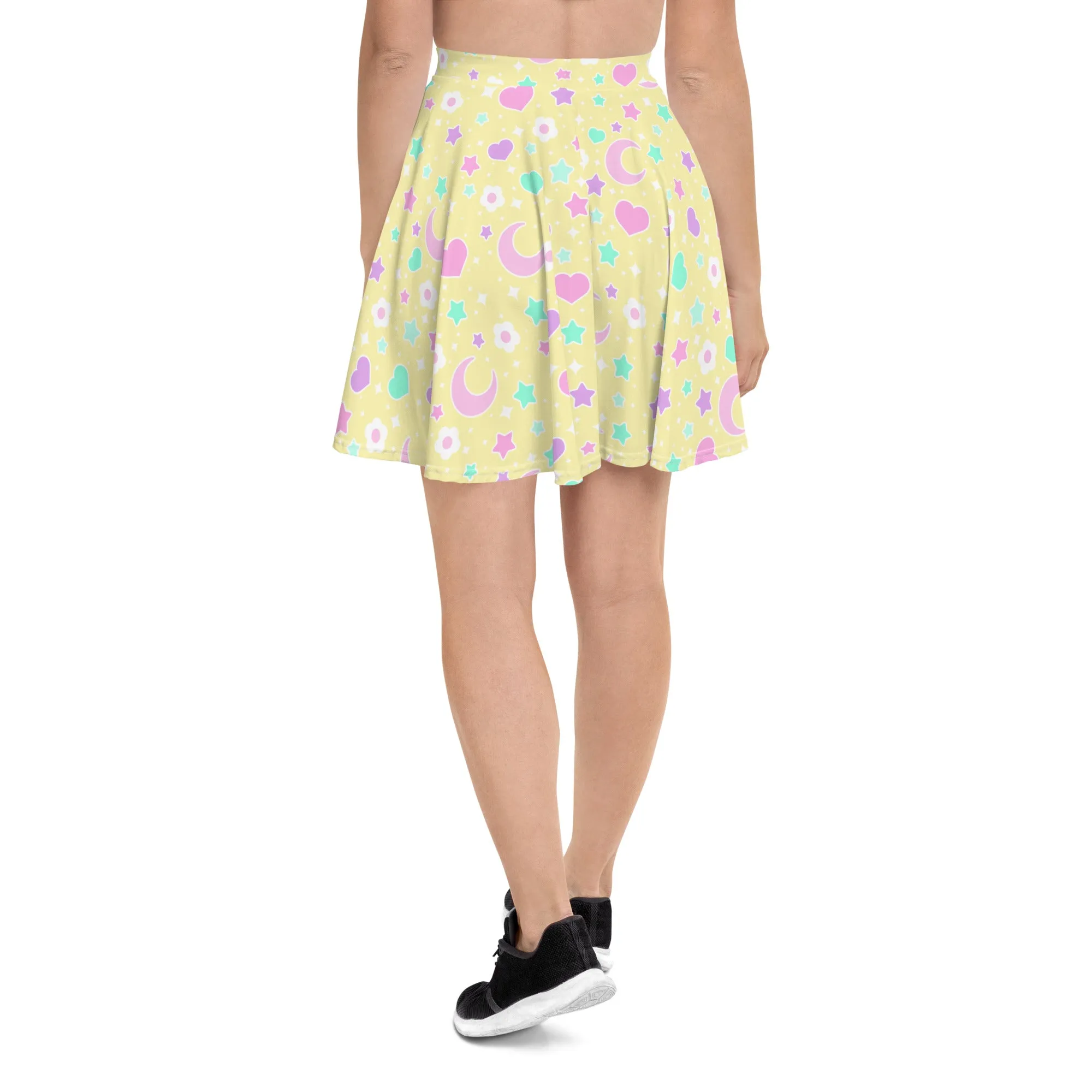 Magical Spring Yellow Skater Skirt
