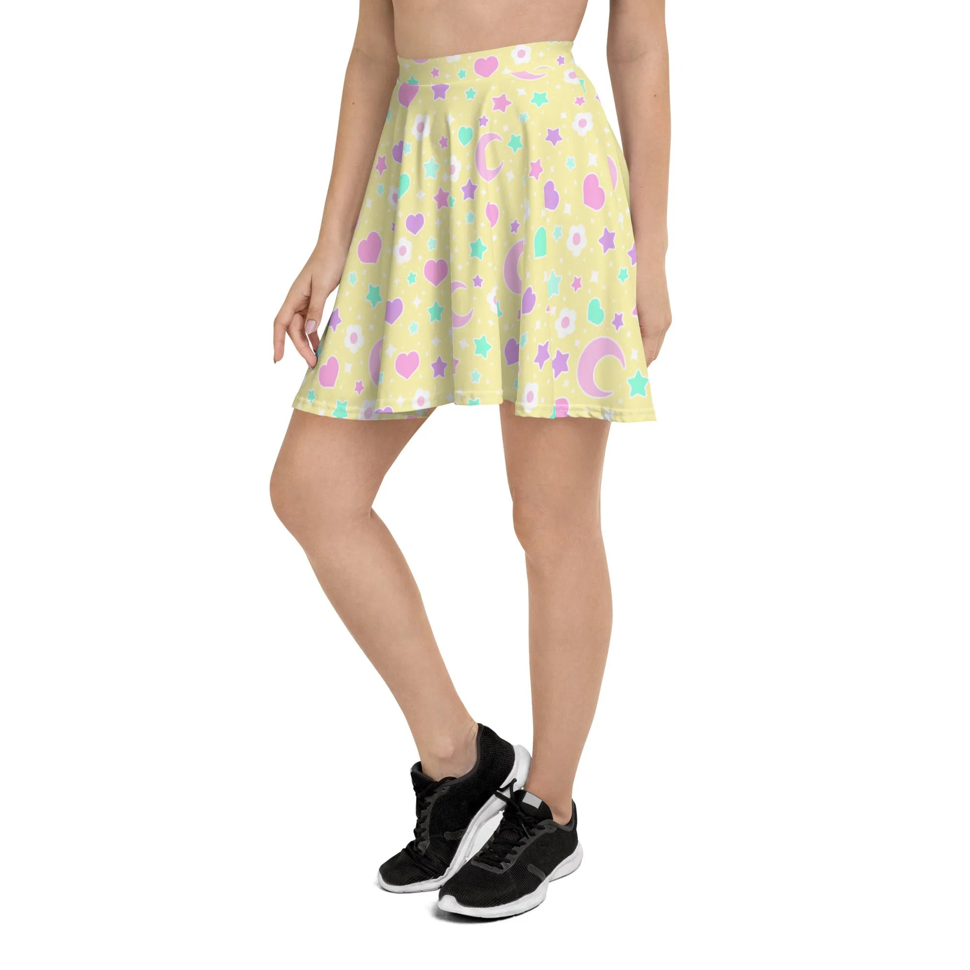 Magical Spring Yellow Skater Skirt