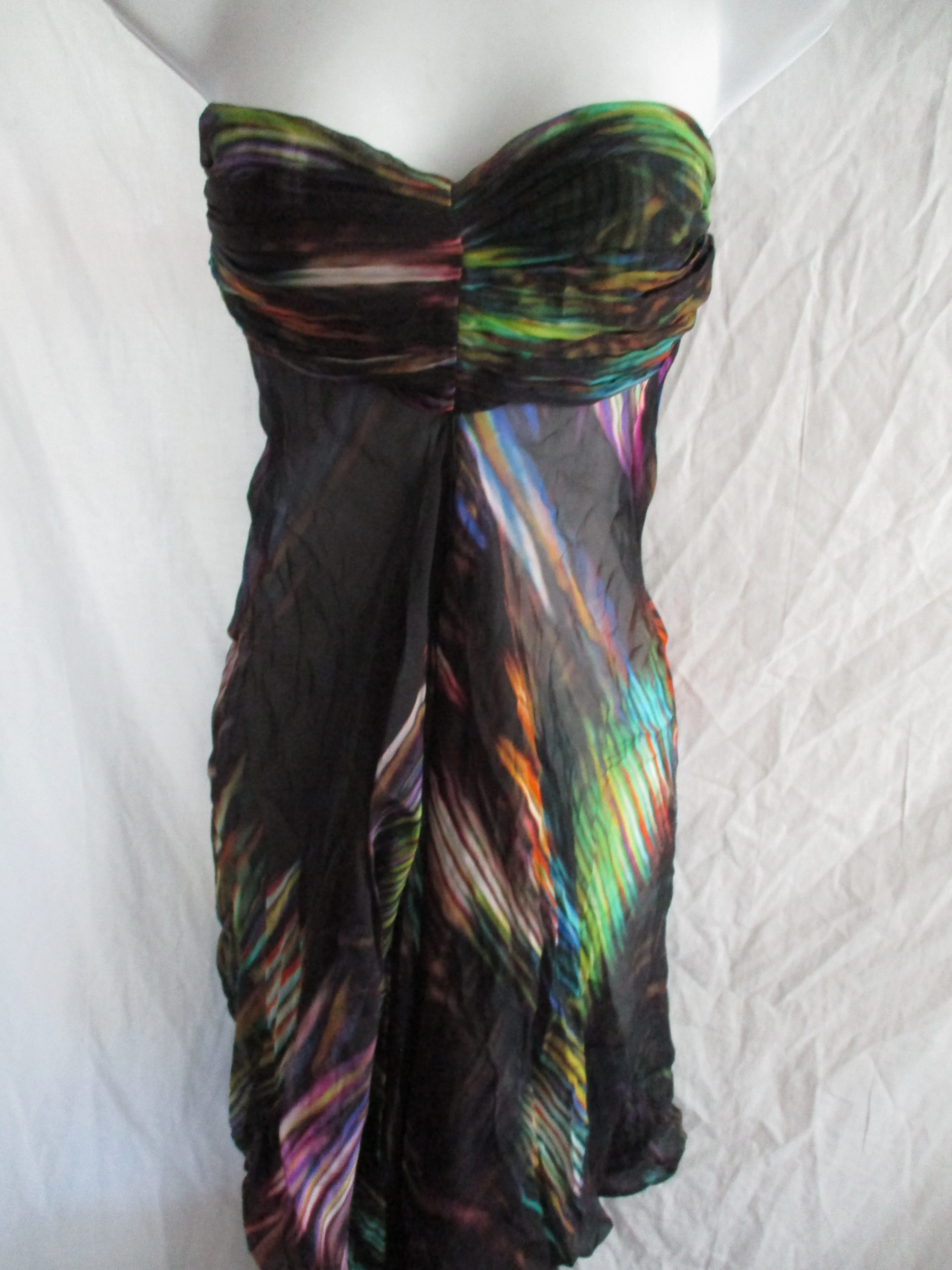 MATTHEW WILLIAMSON ESCAPE SILK PANTSUIT Bodysuit 8 Boho Colorful EUC