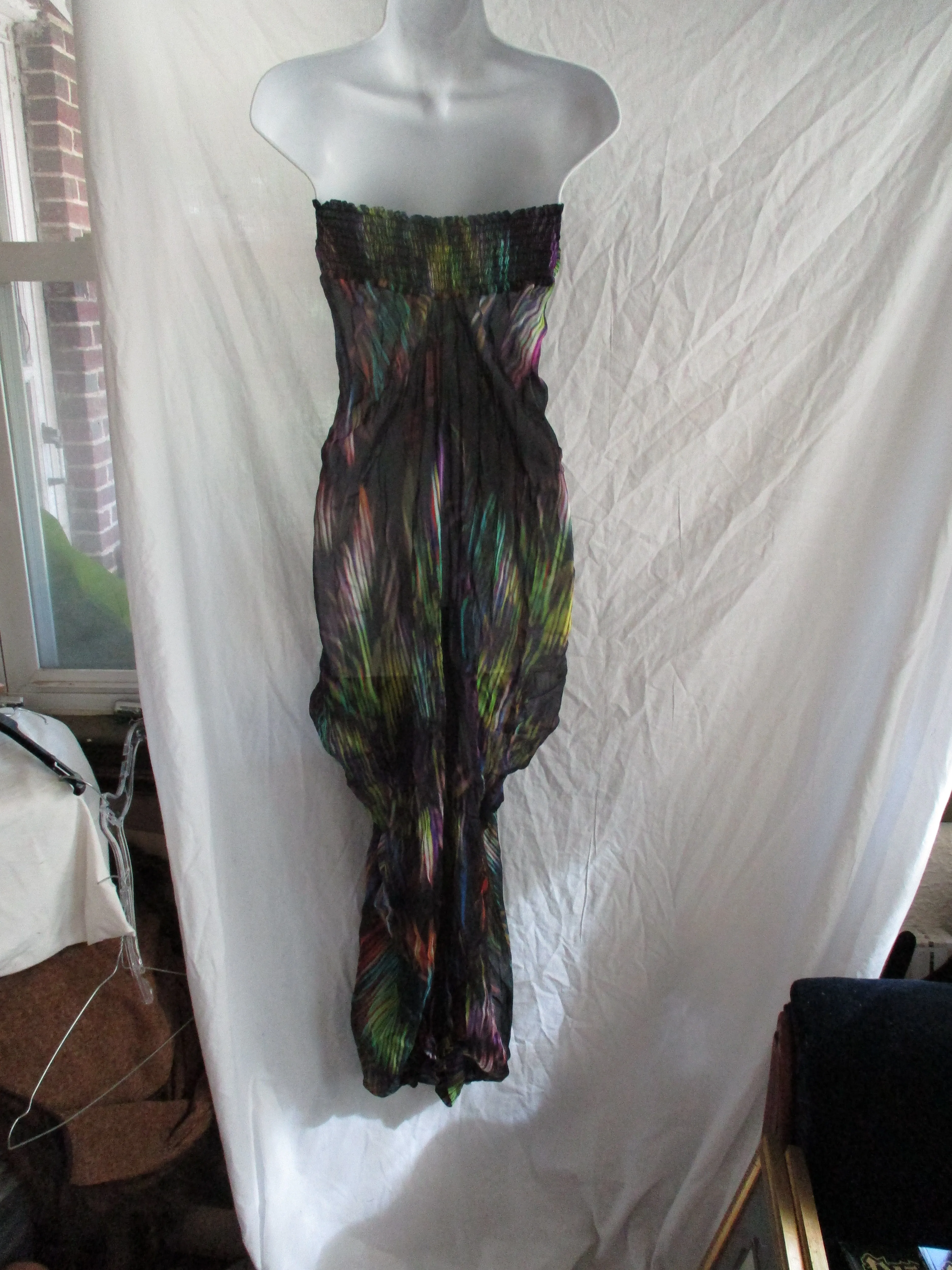 MATTHEW WILLIAMSON ESCAPE SILK PANTSUIT Bodysuit 8 Boho Colorful EUC