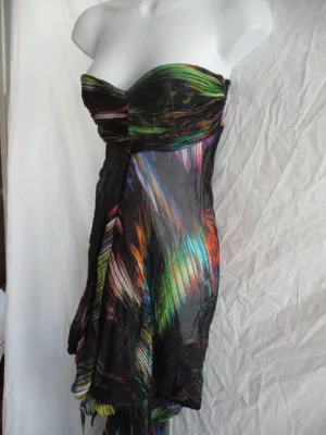 MATTHEW WILLIAMSON ESCAPE SILK PANTSUIT Bodysuit 8 Boho Colorful EUC