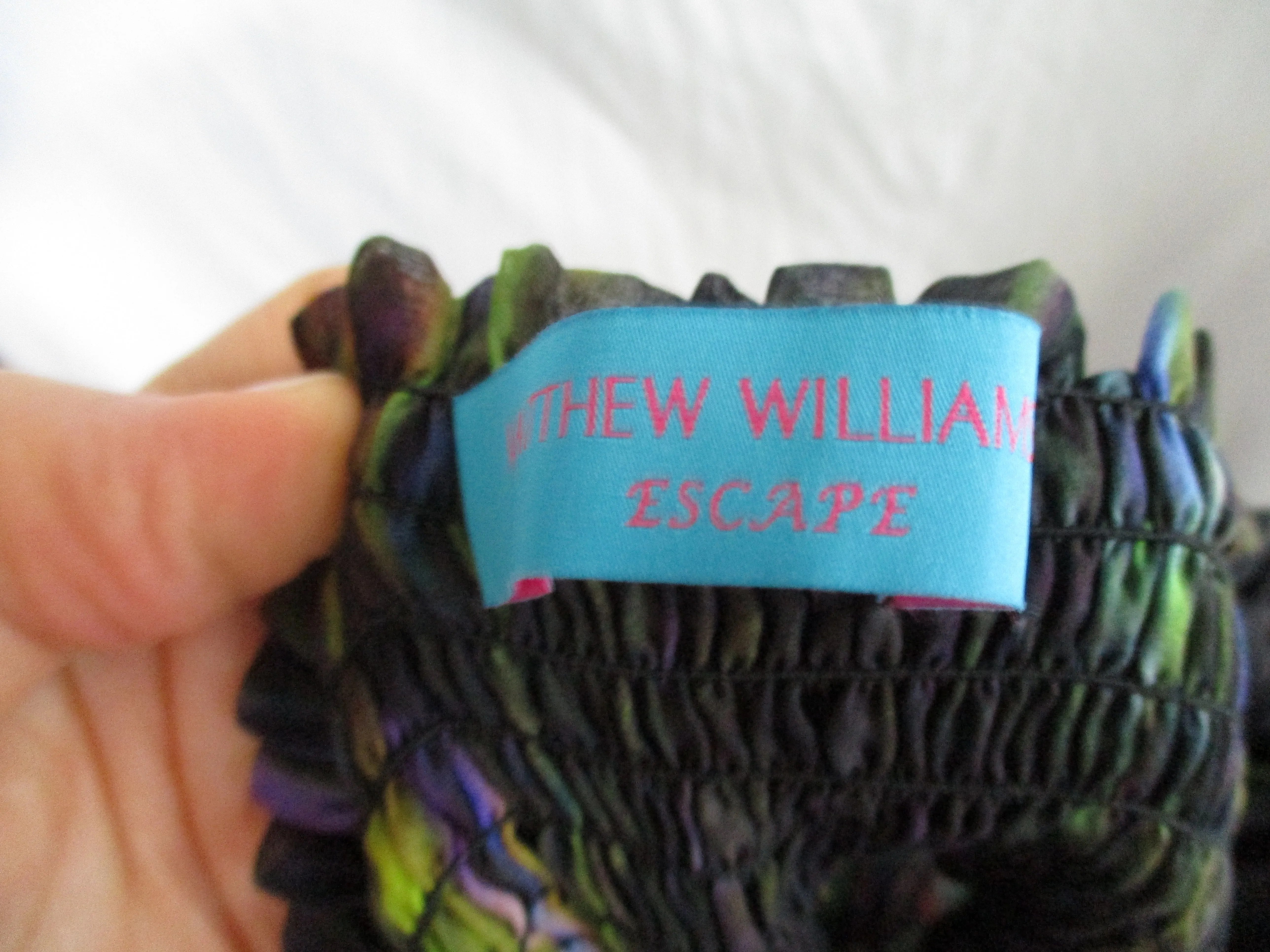MATTHEW WILLIAMSON ESCAPE SILK PANTSUIT Bodysuit 8 Boho Colorful EUC
