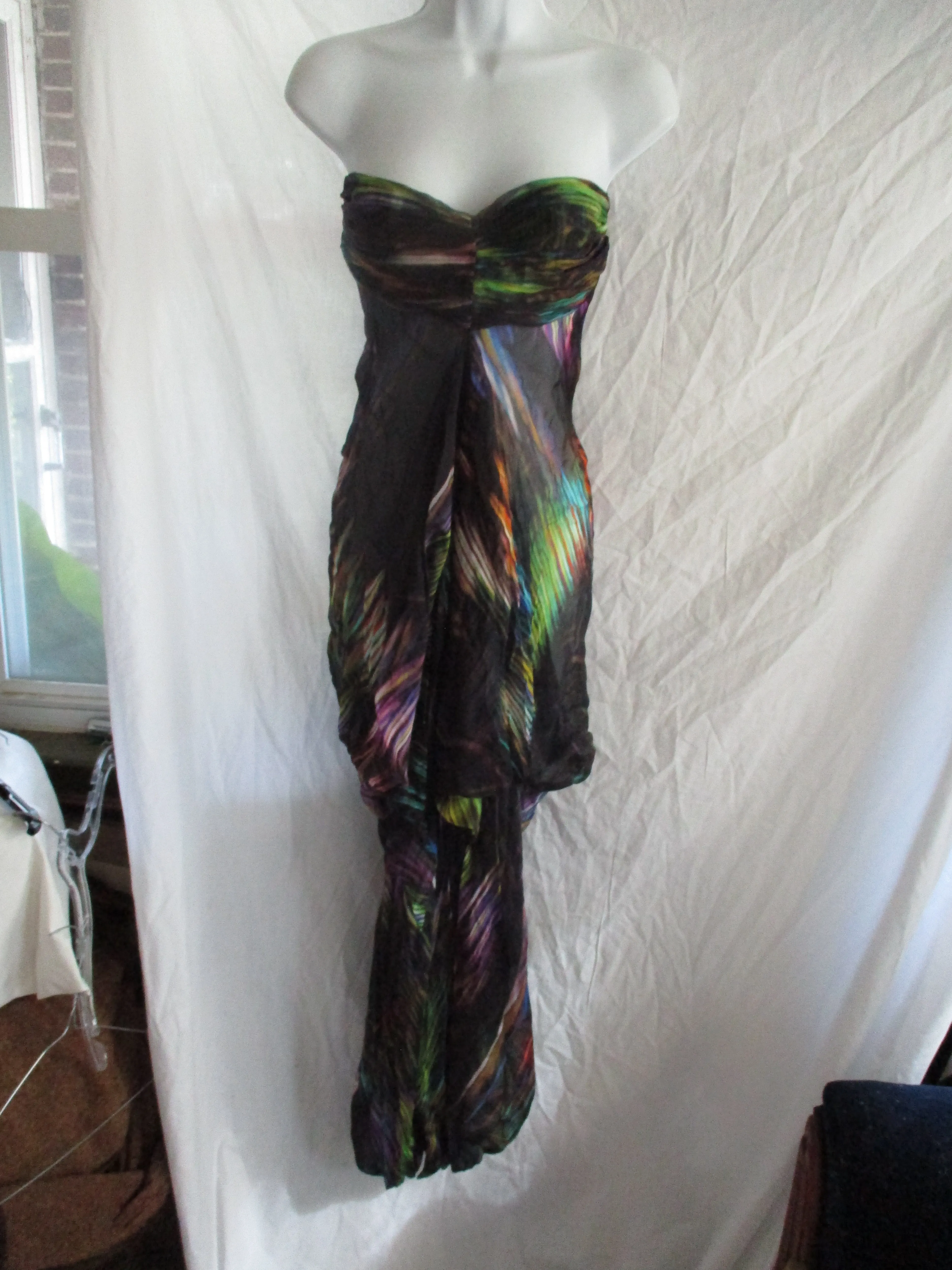 MATTHEW WILLIAMSON ESCAPE SILK PANTSUIT Bodysuit 8 Boho Colorful EUC