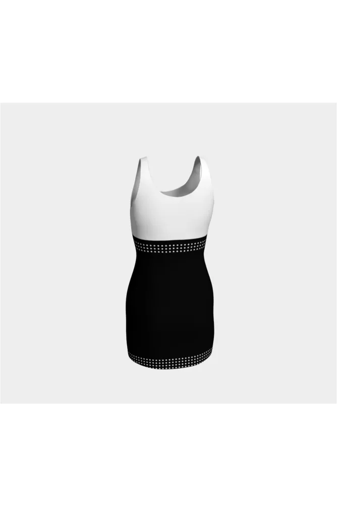 Micro polka-dot accented Bodycon Dress