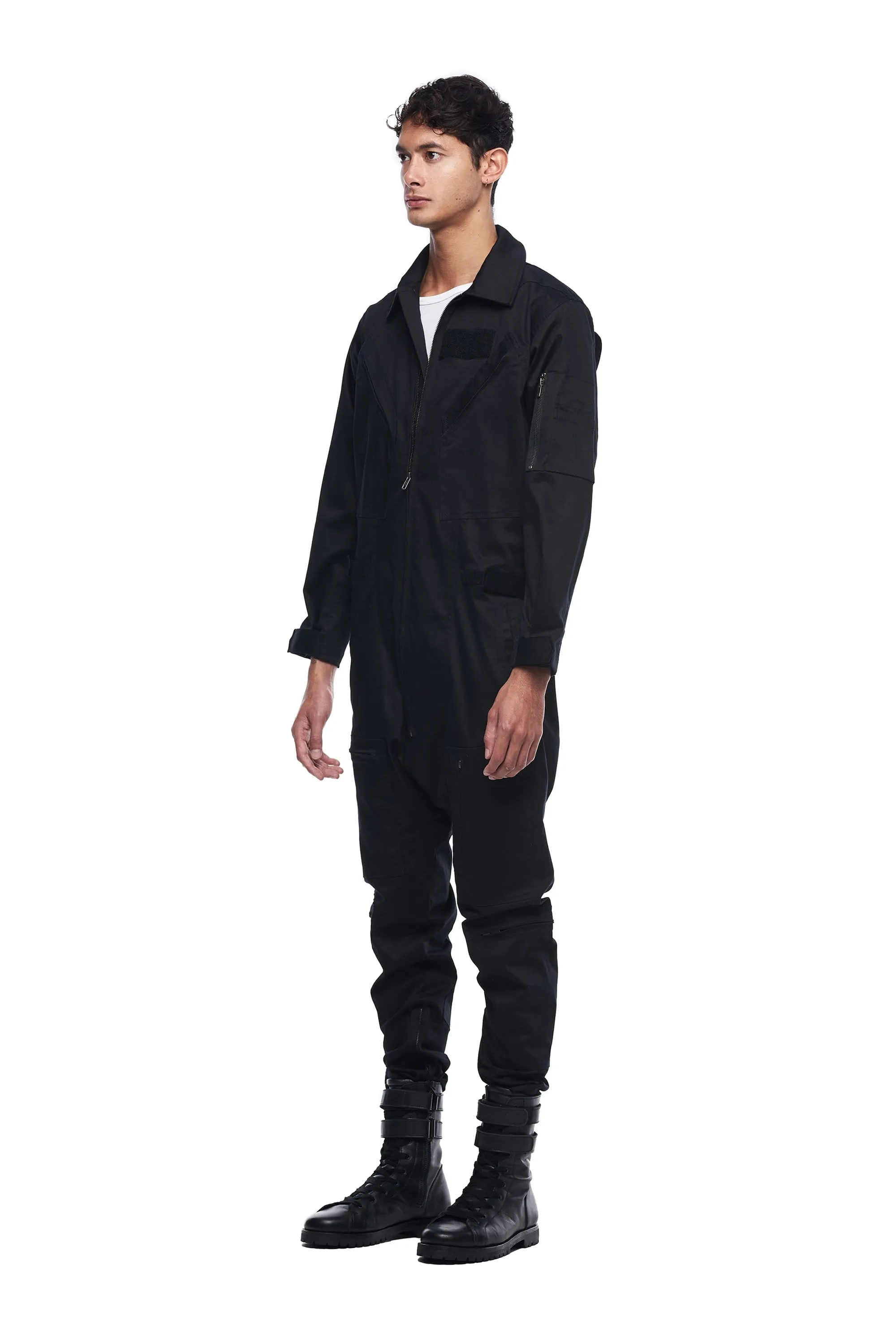 MILITARY JUMPSUIT IN BLACK