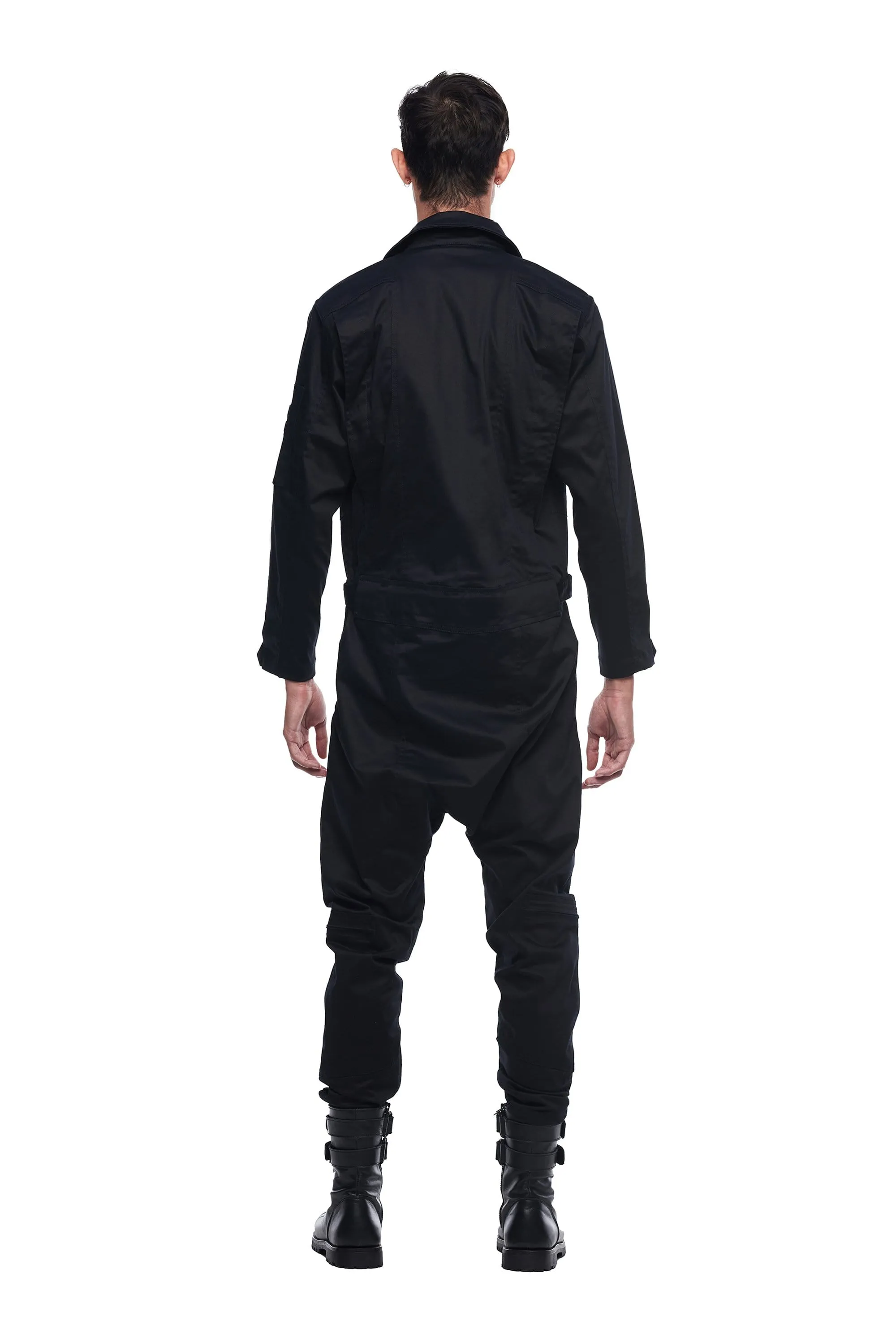 MILITARY JUMPSUIT IN BLACK