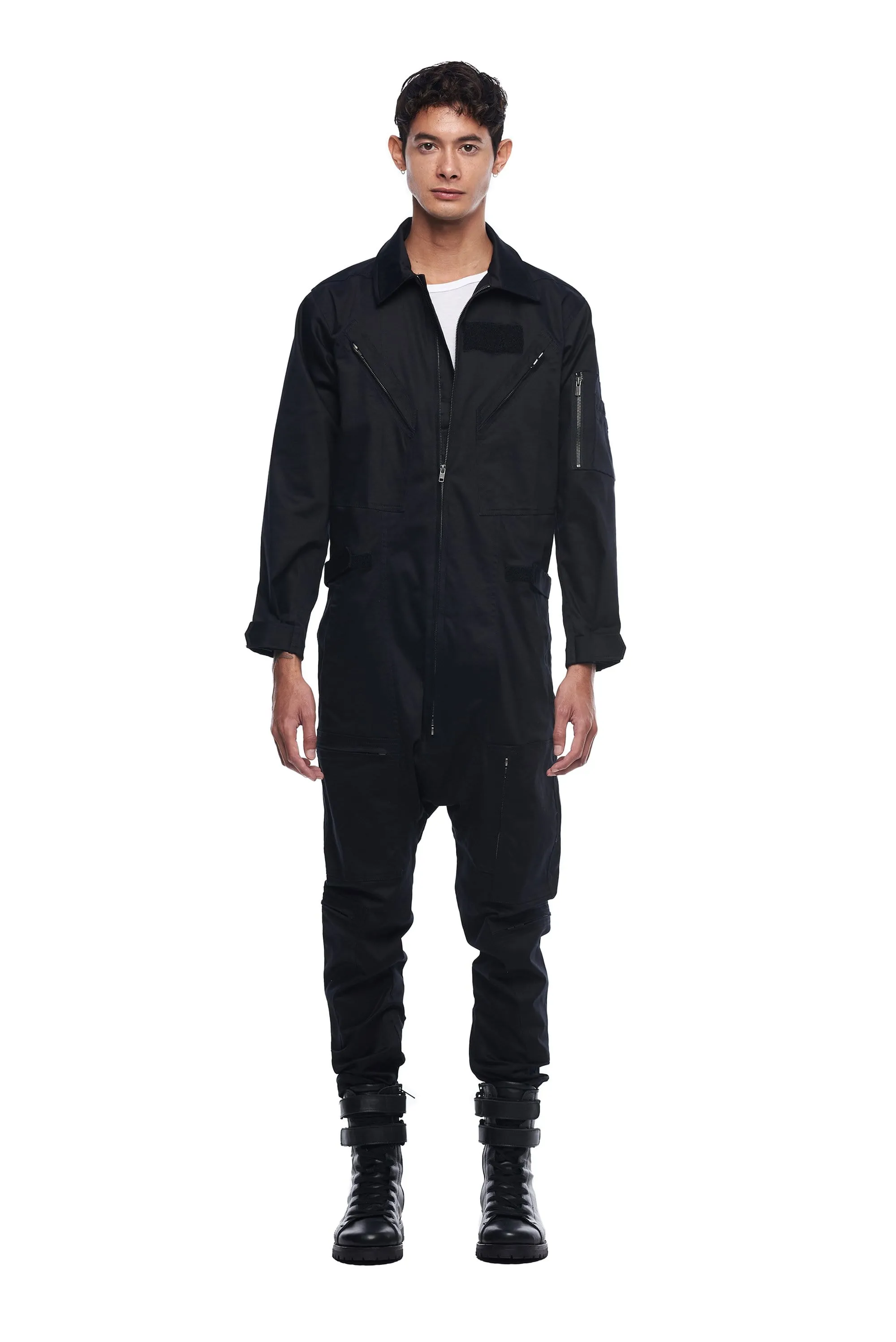 MILITARY JUMPSUIT IN BLACK