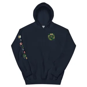 Minecraft Creeper Holiday Wreath Adult Hoodie