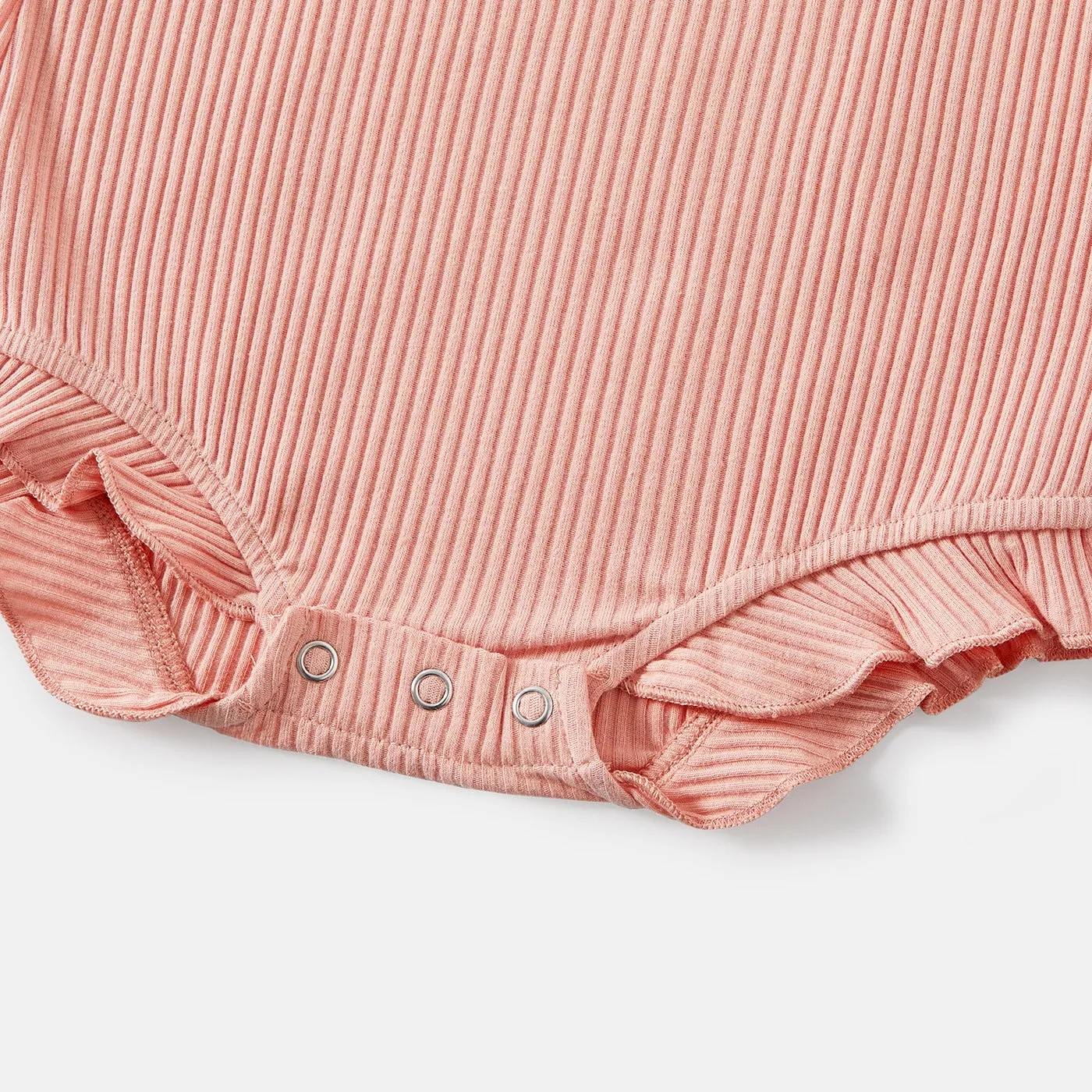 Mommy and Me Pink Cotton Ribbed Heart & Letter Print Short-sleeve Bodycon Dresses