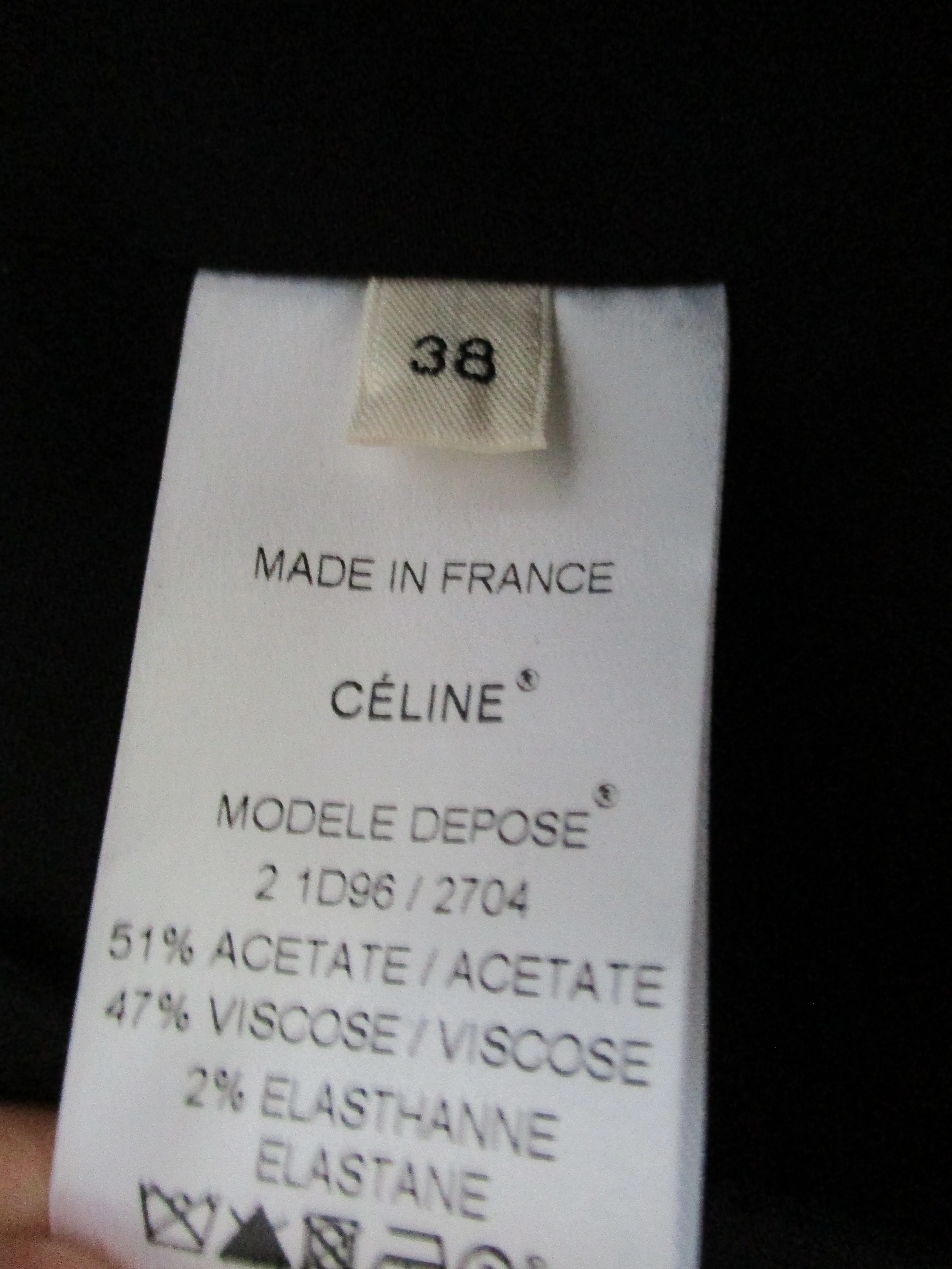 NEW CELINE France Sheer Open Back Slit PANT SUIT Bodysuit 38 BLACK