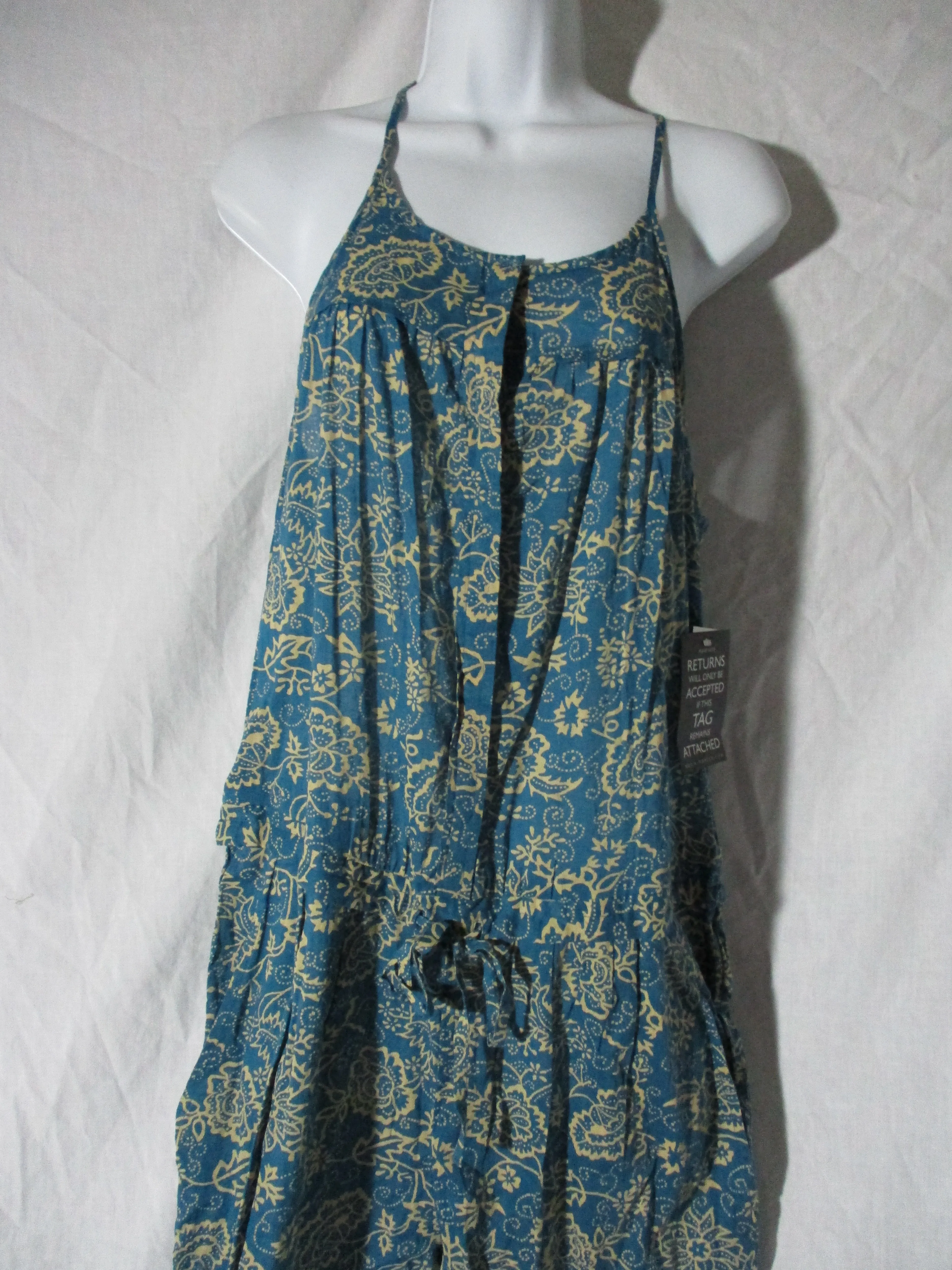 NEW NWT ISABEL MARANT ETOILE Floral PANT SUIT Bodysuit 36 Boho India Blue Beige