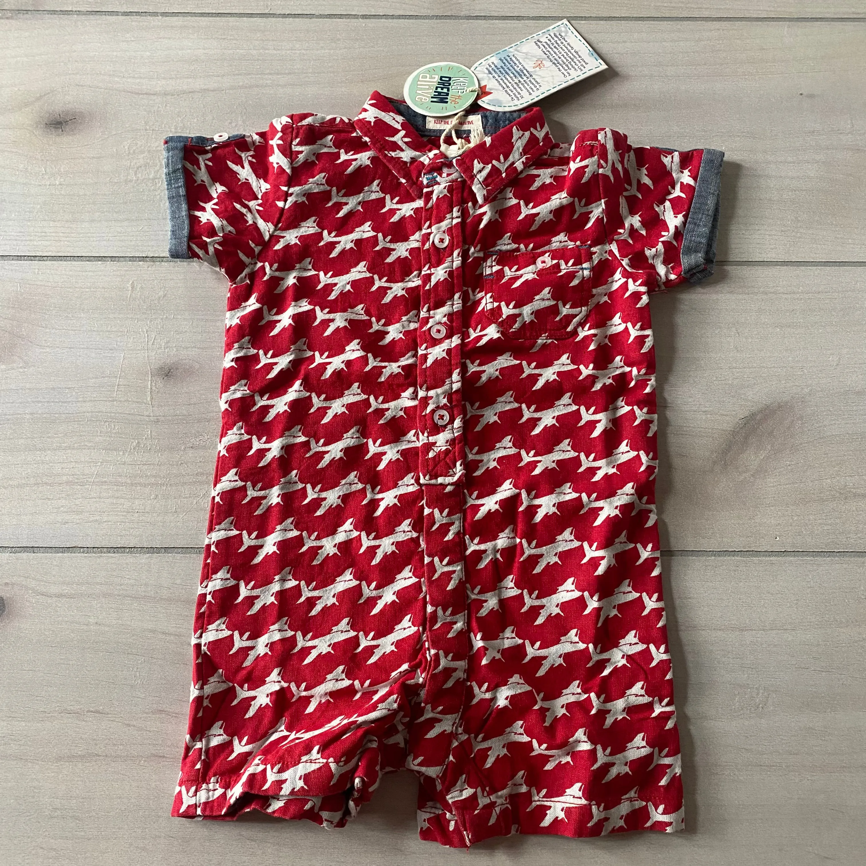 NWT Hatley Airplane Pattern Romper