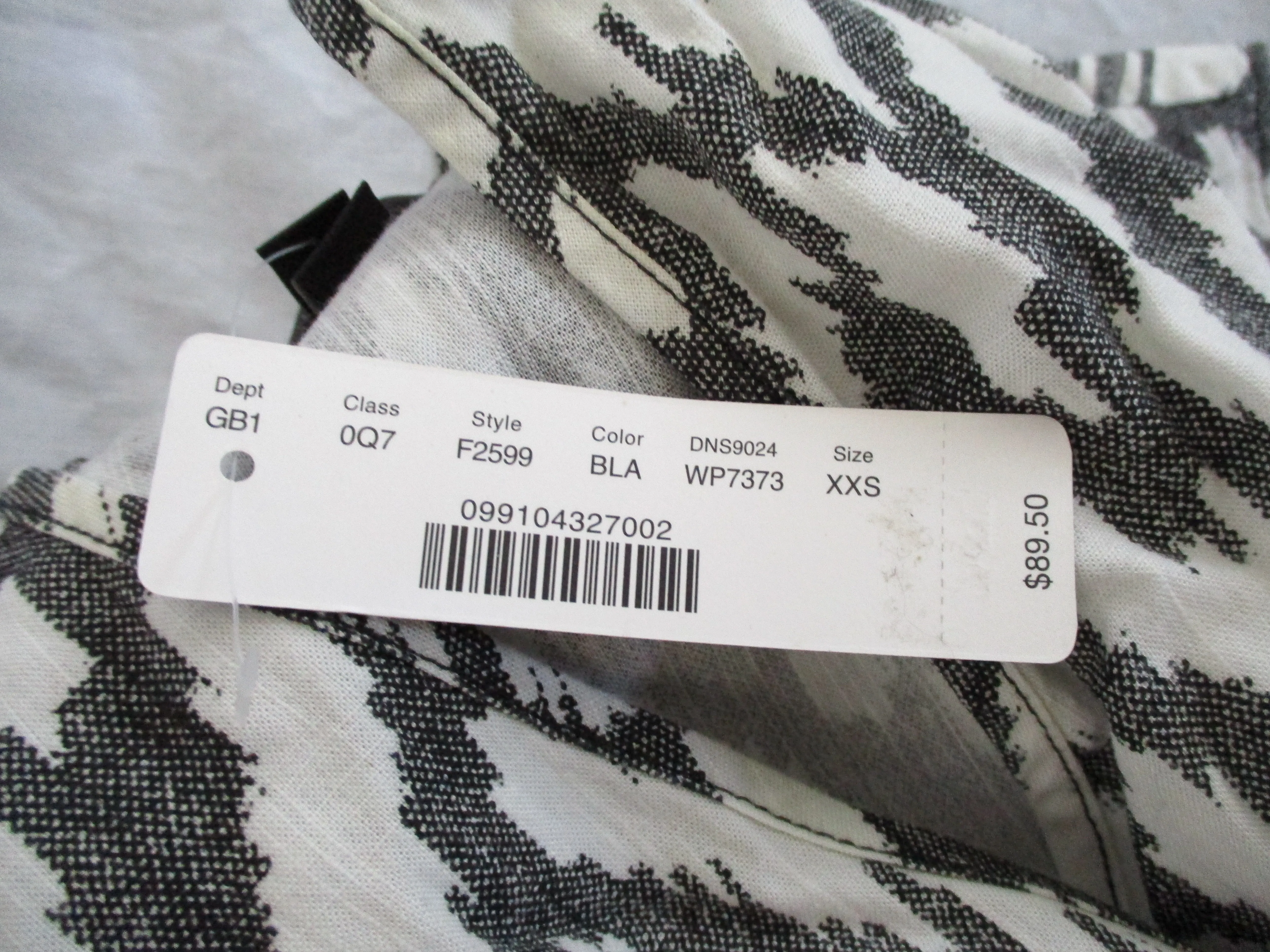NWT NEW J. CREW Romper Short Set Cute XXS One Piece WHITE BLACK ZIGZAG
