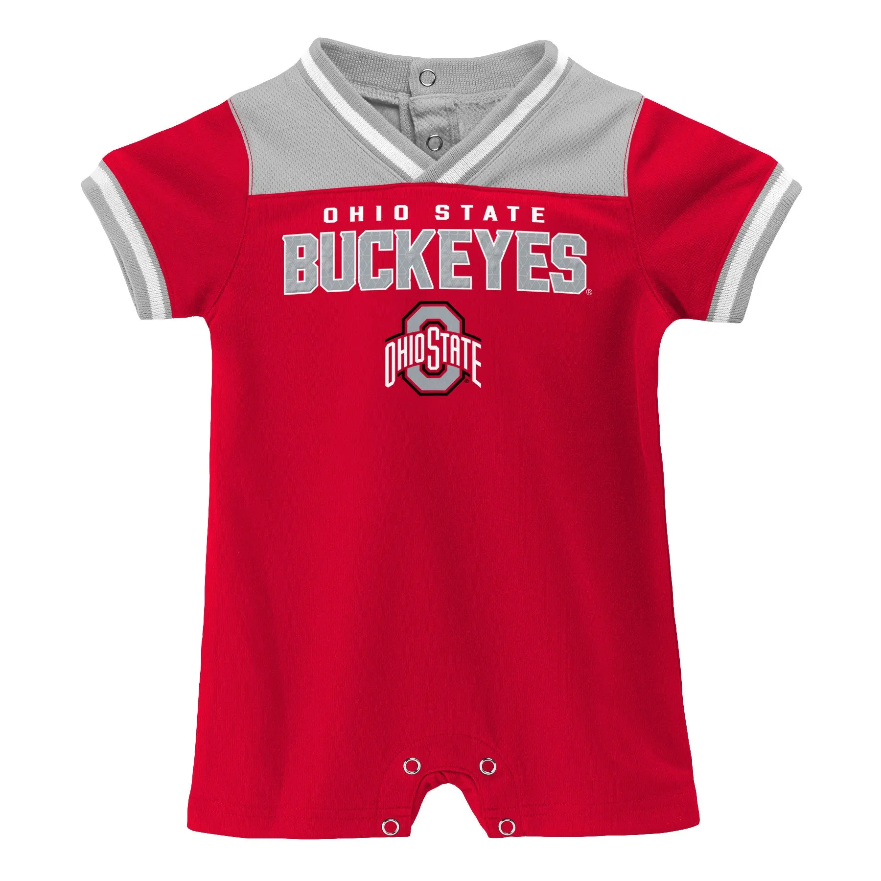 Ohio State Baby Boy Runback Romper