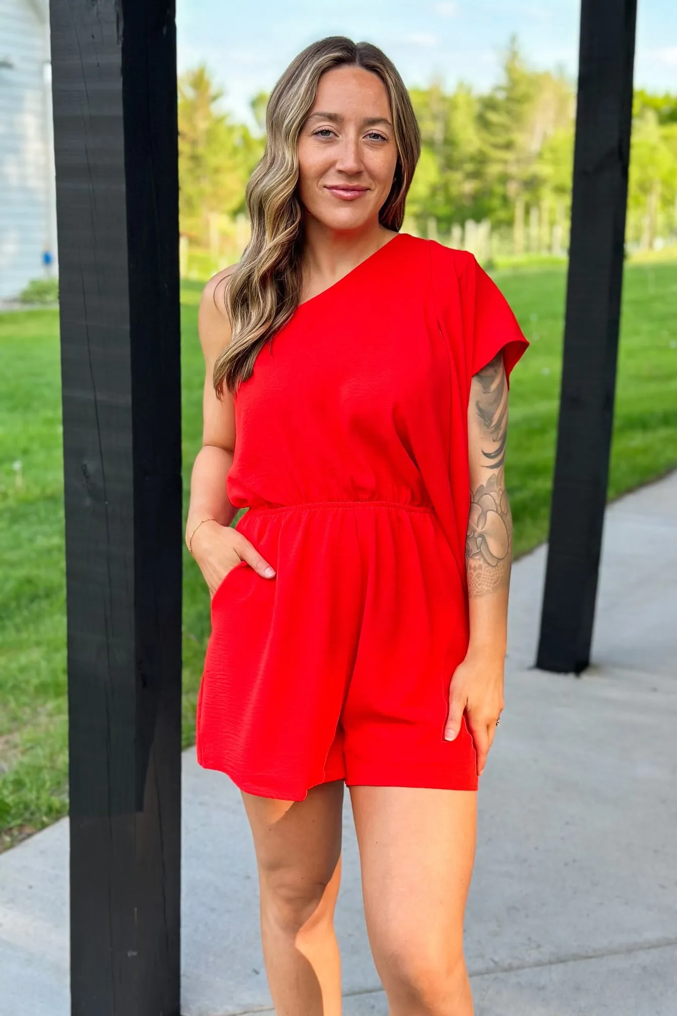 One Shoulder Romper