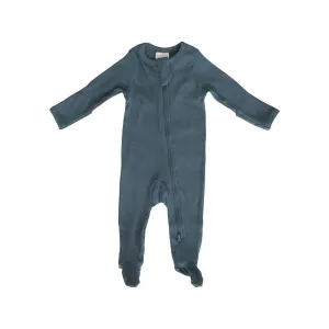 Organic Footed Zipper One Piece - Navy