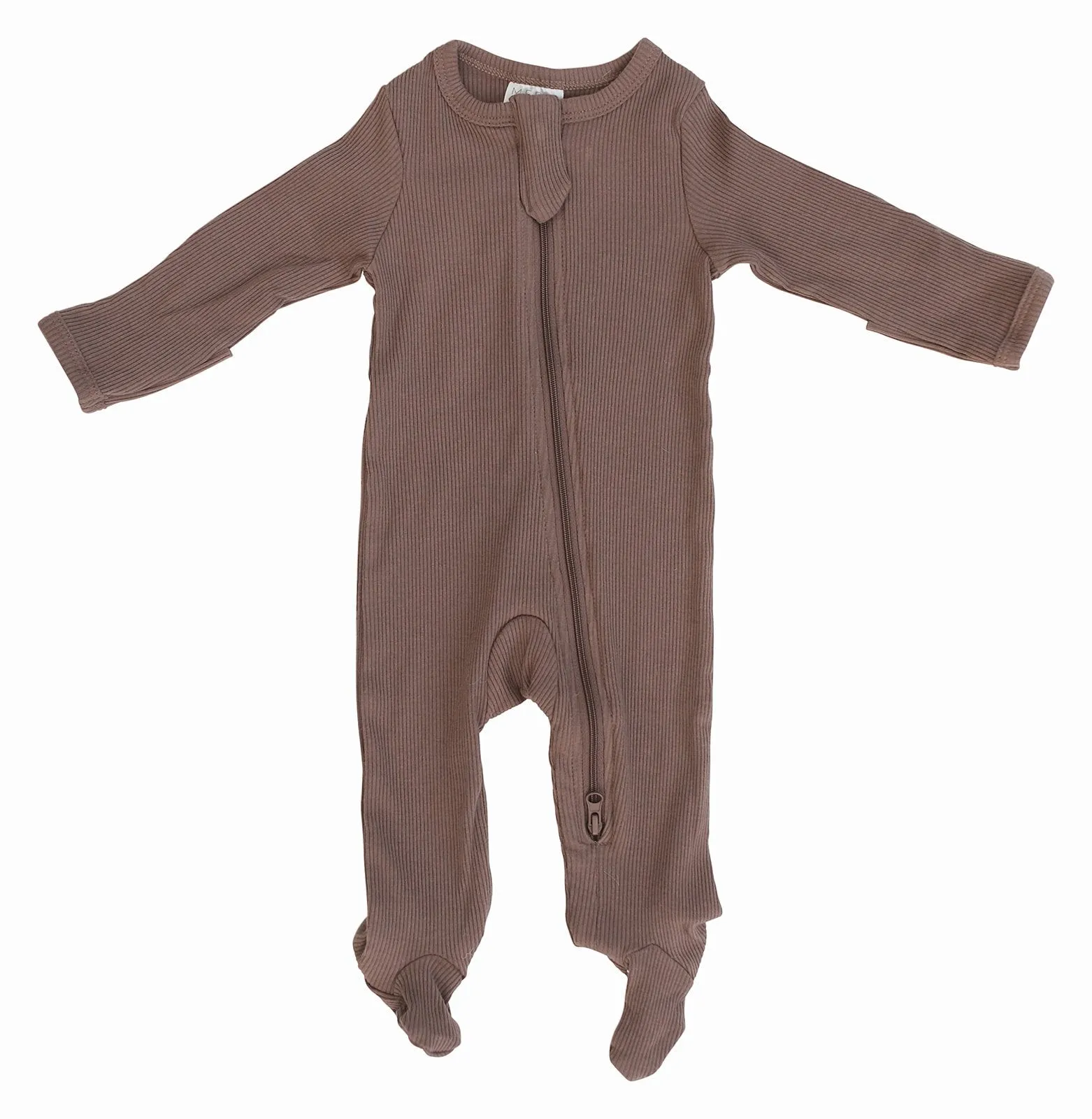Organic Footed Zipper One Piece - Plum