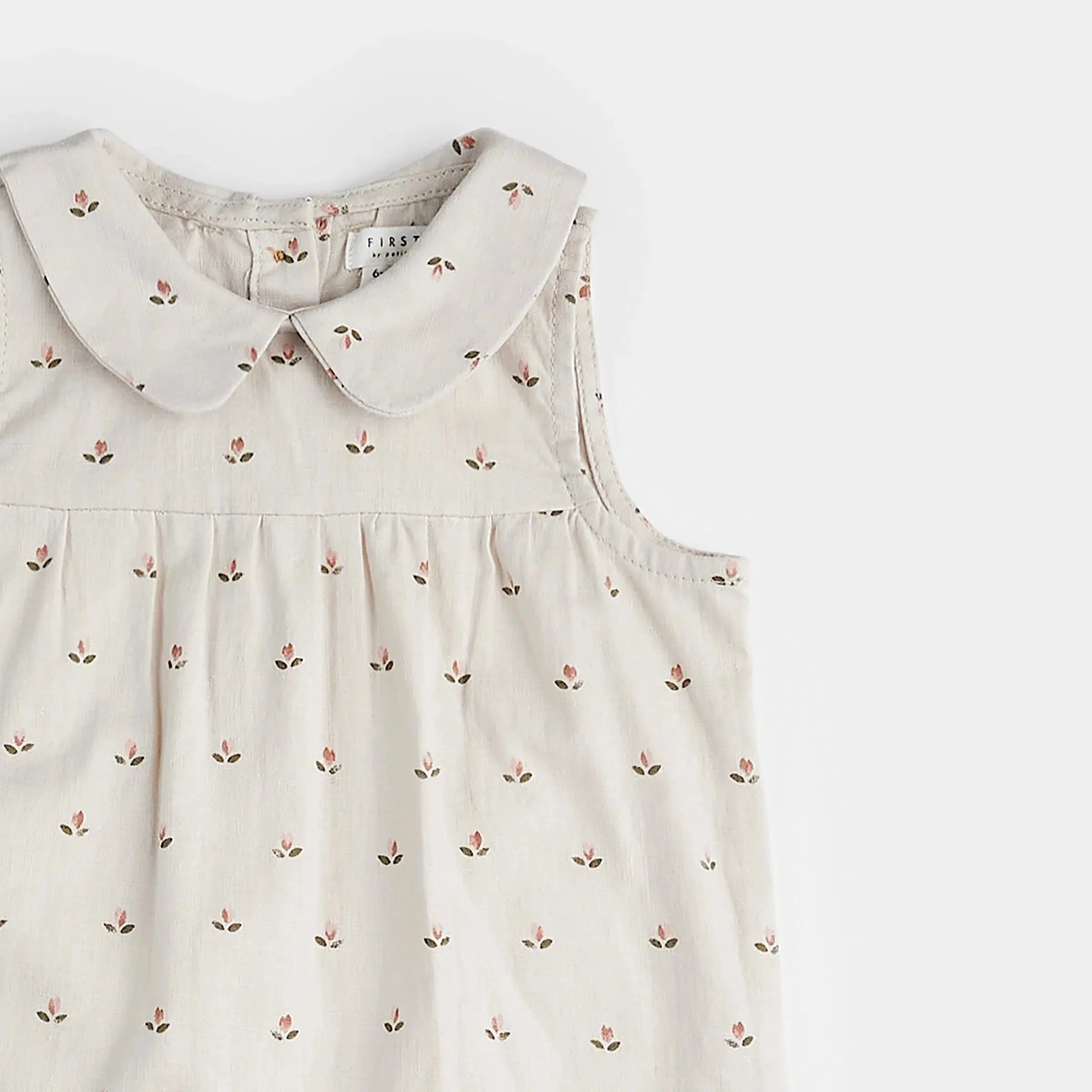 Petit Lem - Organic Woven Romper - Tiny Tulips