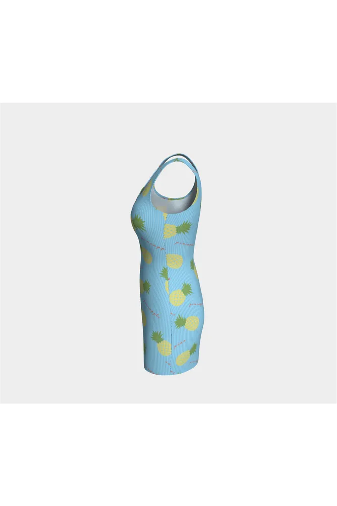 Pinstripes Pastel & Pineapples Bodycon Dress