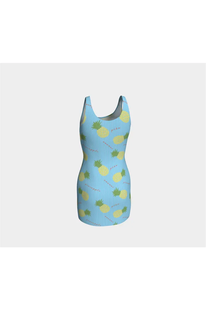 Pinstripes Pastel & Pineapples Bodycon Dress