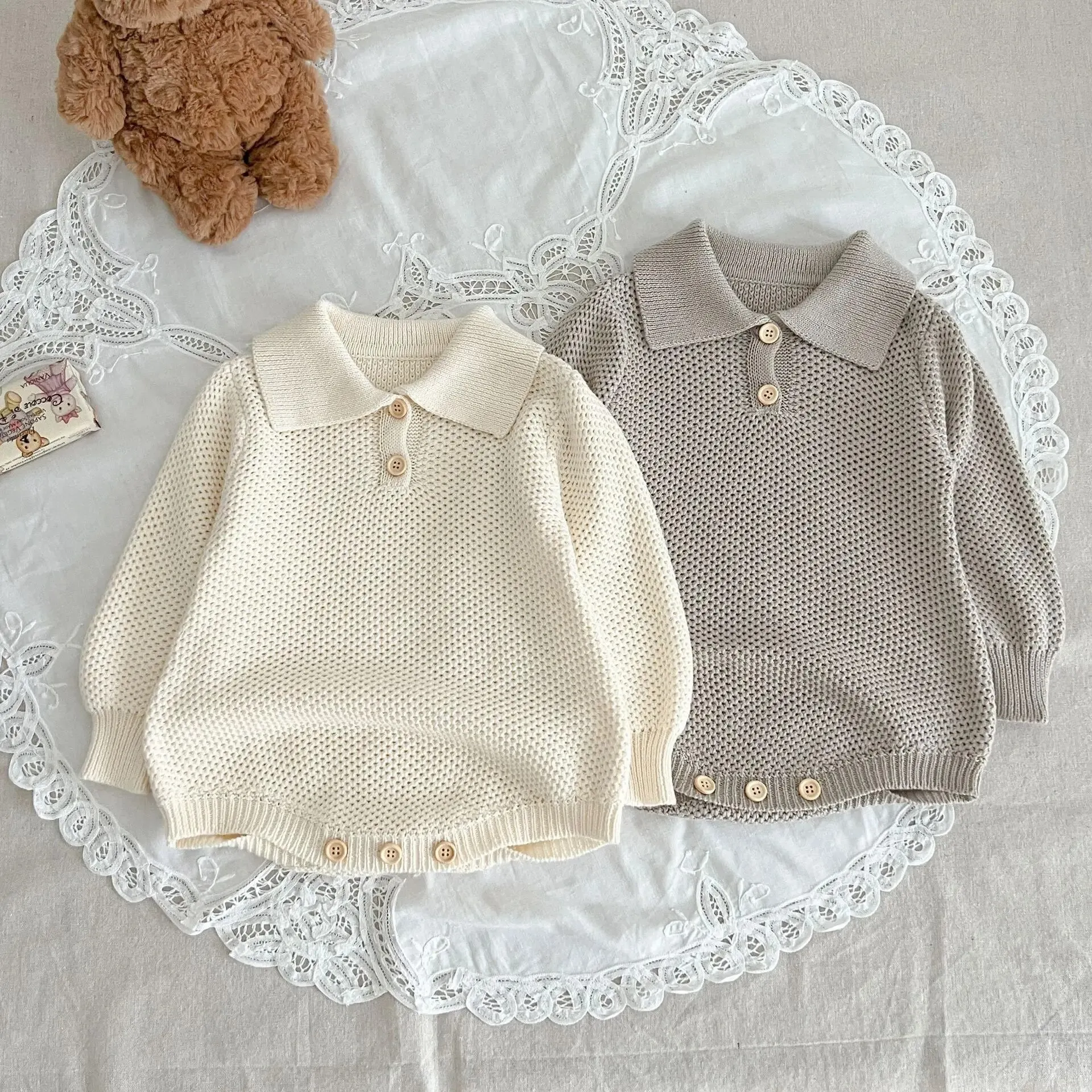 Pointelle Knit Romper