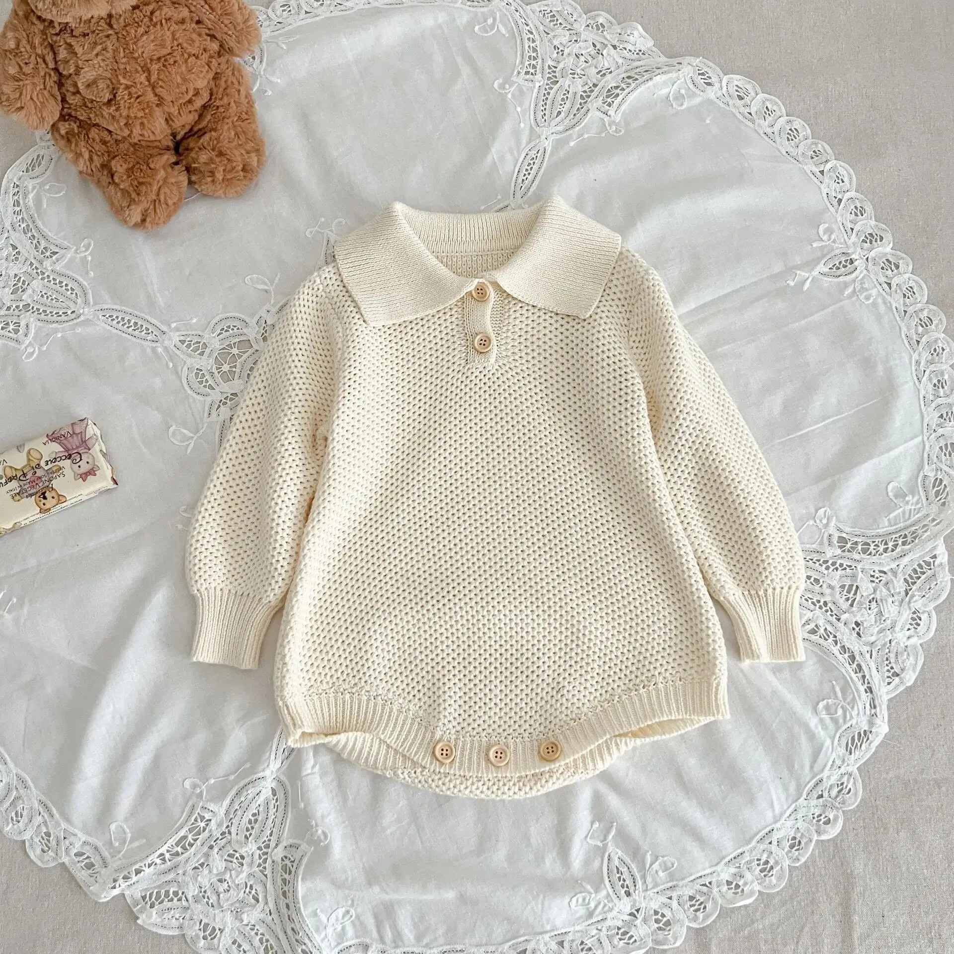 Pointelle Knit Romper