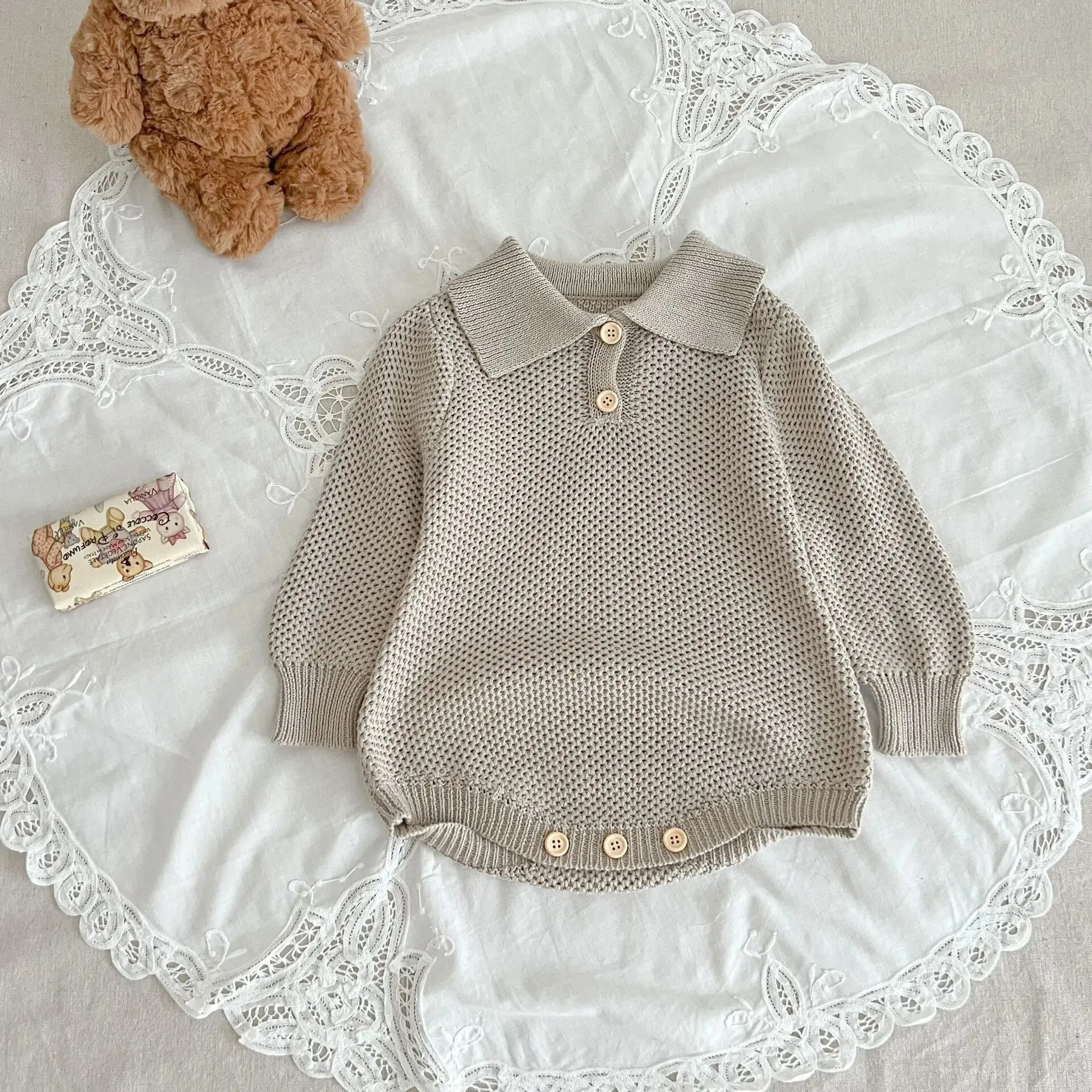 Pointelle Knit Romper