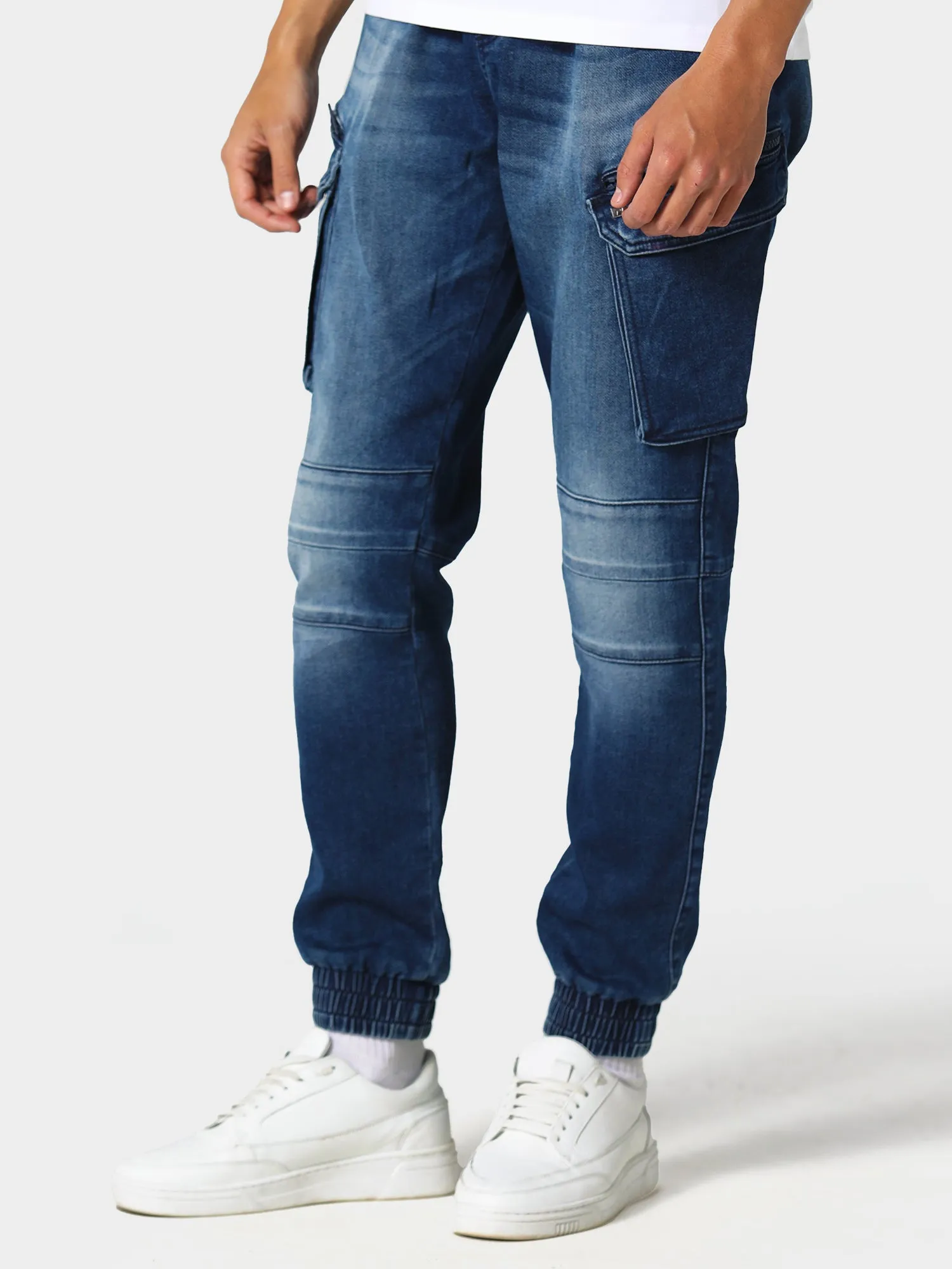 Police Ware 537 Cargo Denim Blue Jeans