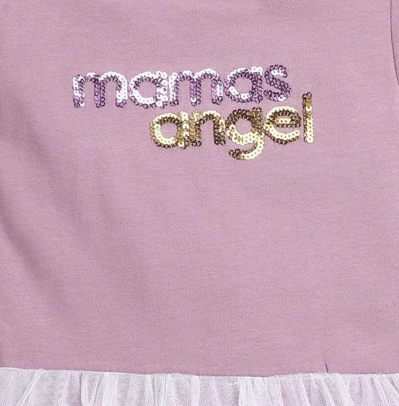 Polka Tots Half Sleeve Romper Onesie Sequence Ice Mamas Angel - Purple