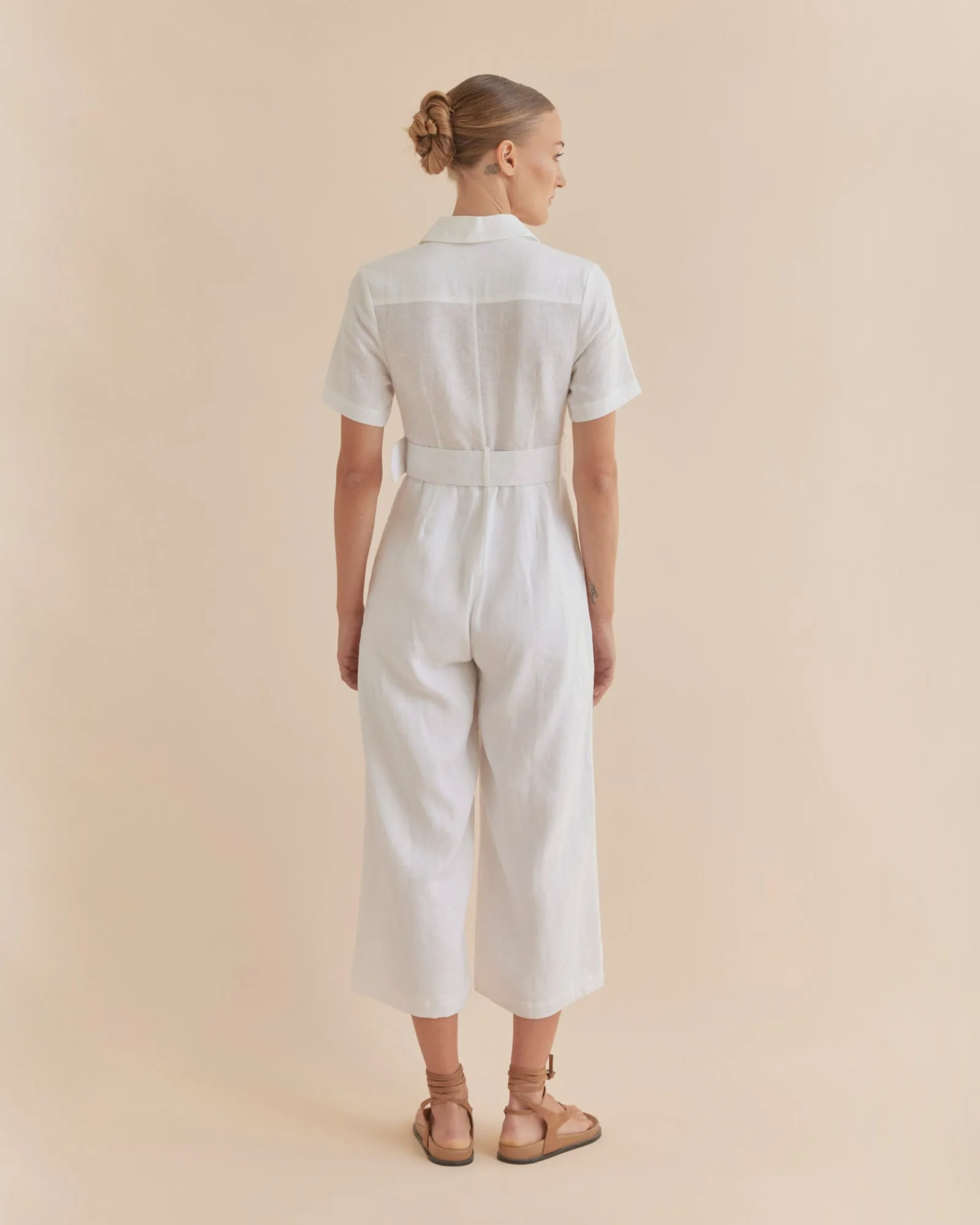 Portsea Linen Jumpsuit - White