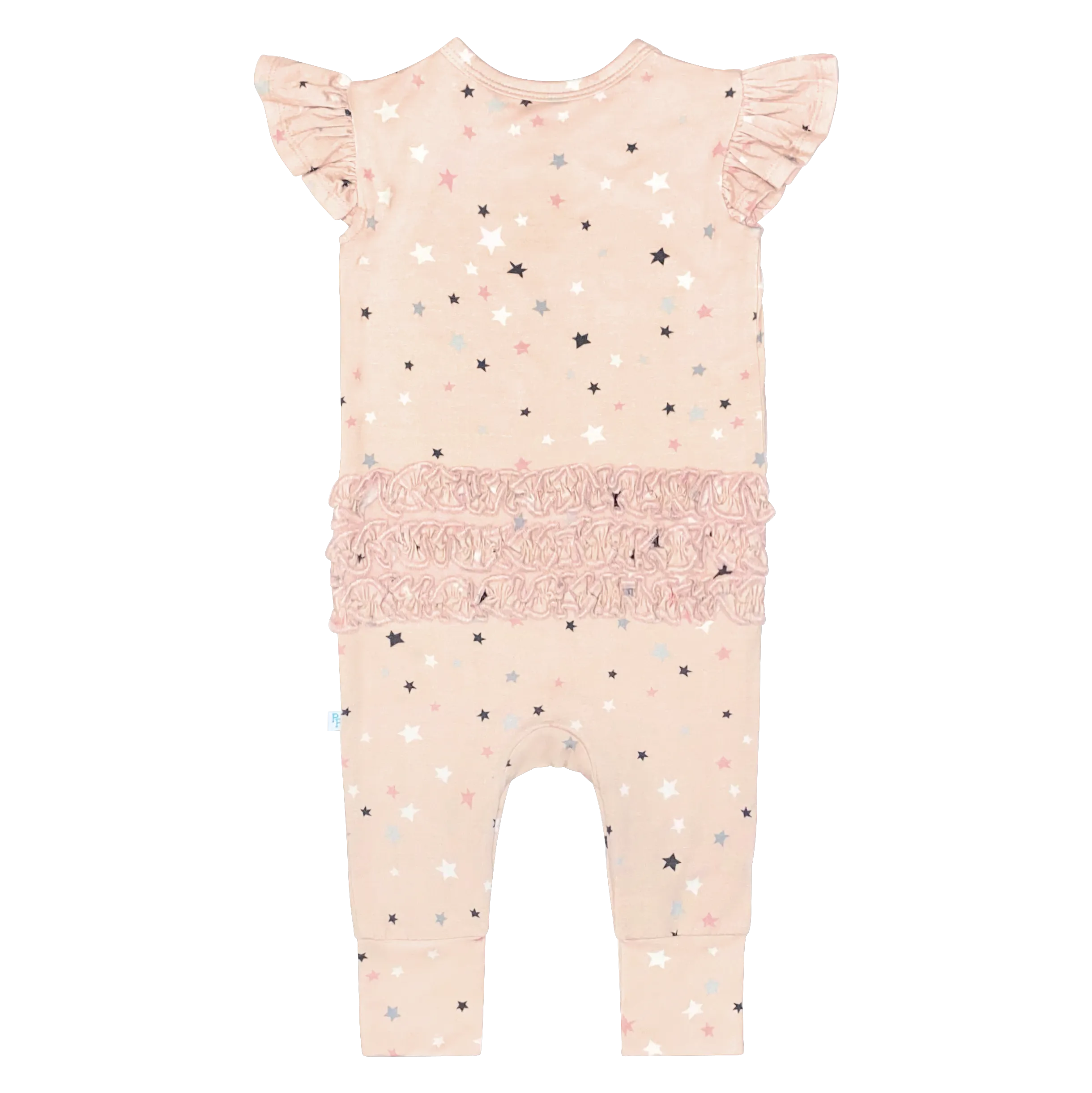 Posh Peanut Stars Ruffled Capsleeve Romper