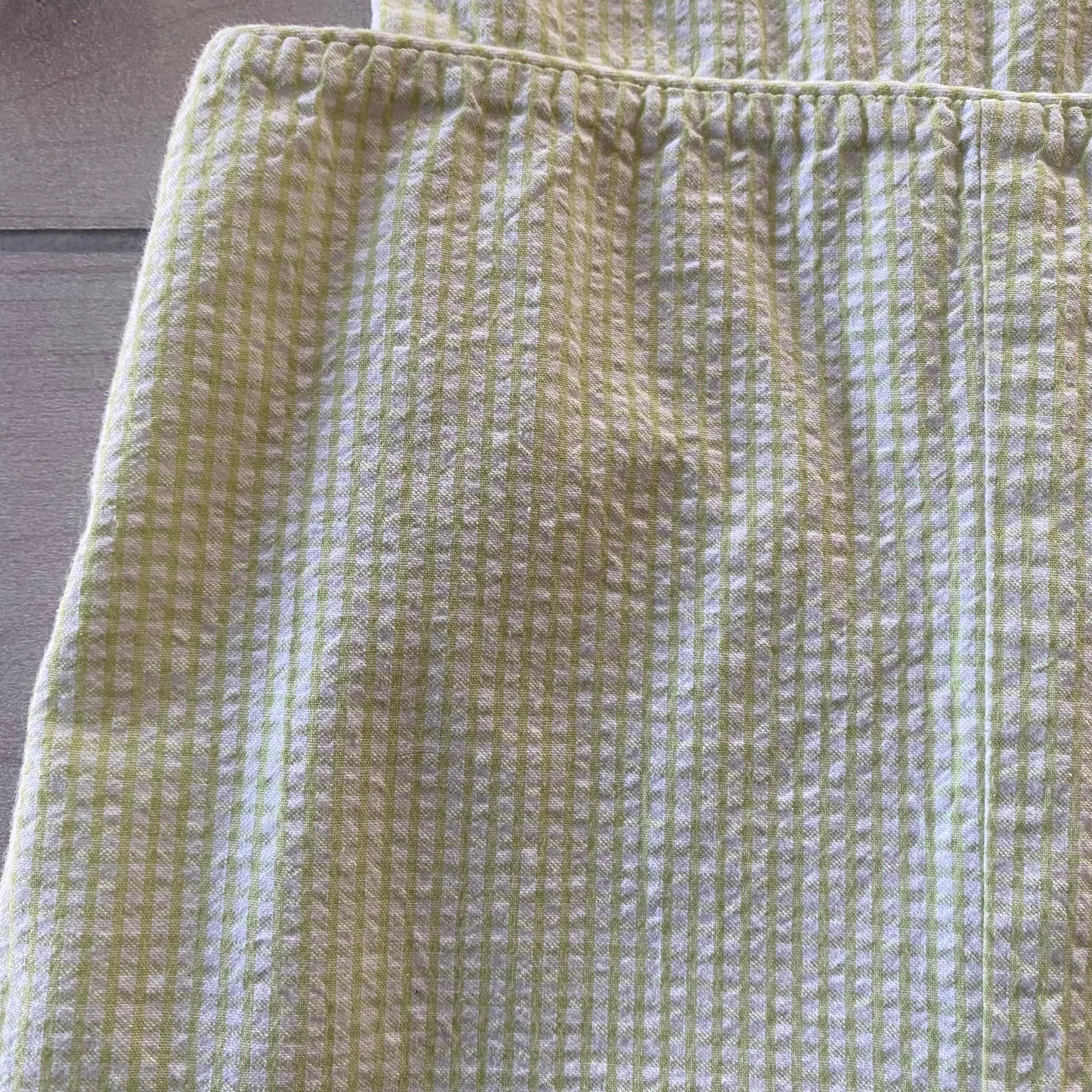 Precious Once Green Seersucker Short John Romper