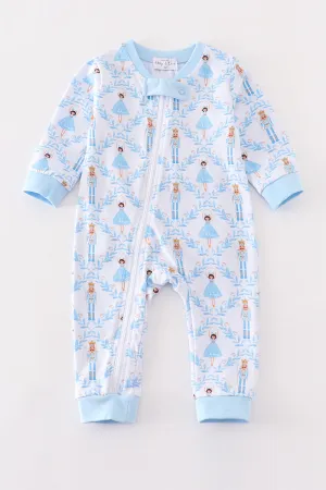 Premium Blue nutcracker print boy romper