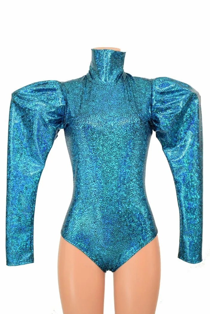 Puffed Sleeve "Victoria" Turquoise Romper