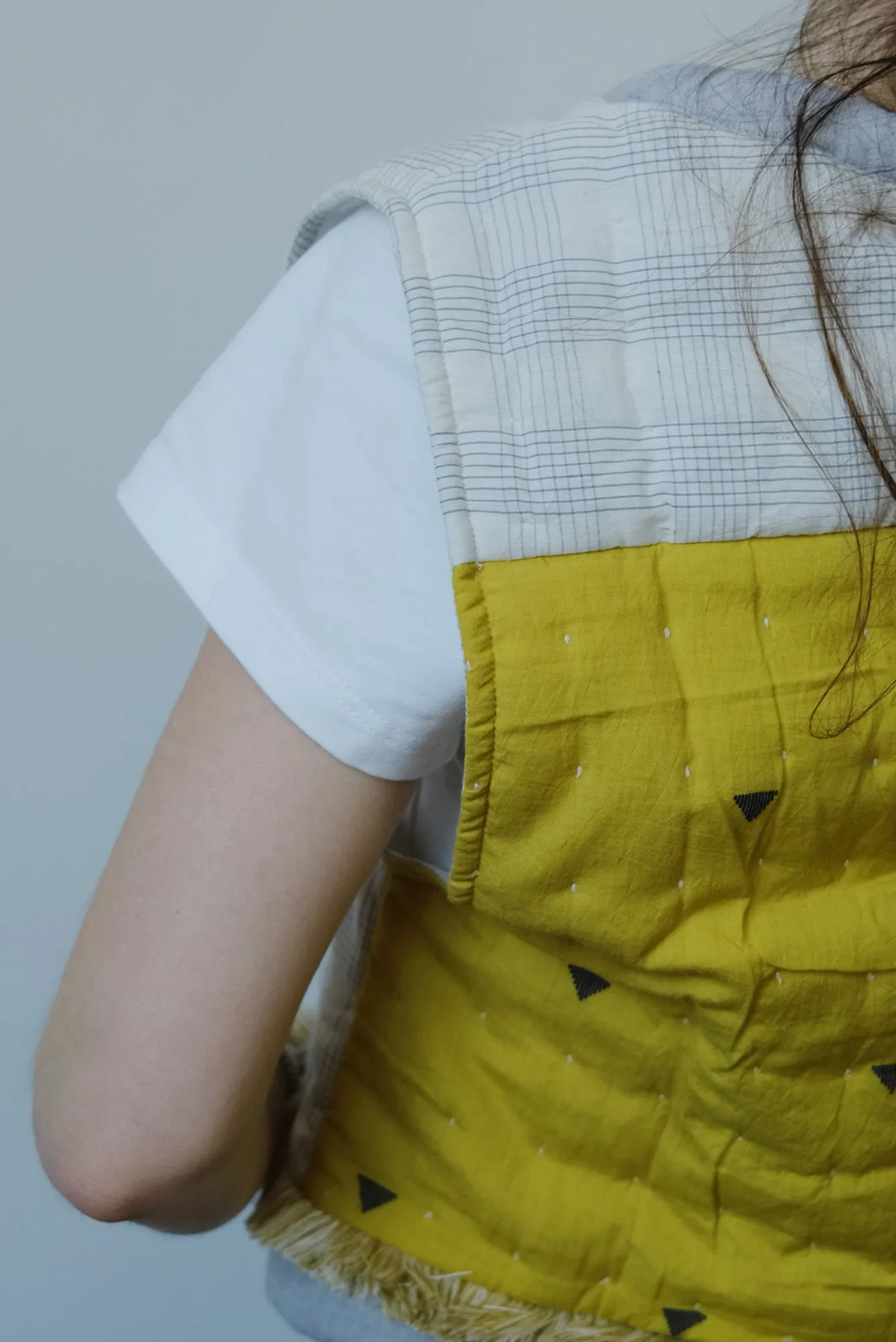 quilted gilet - mustard