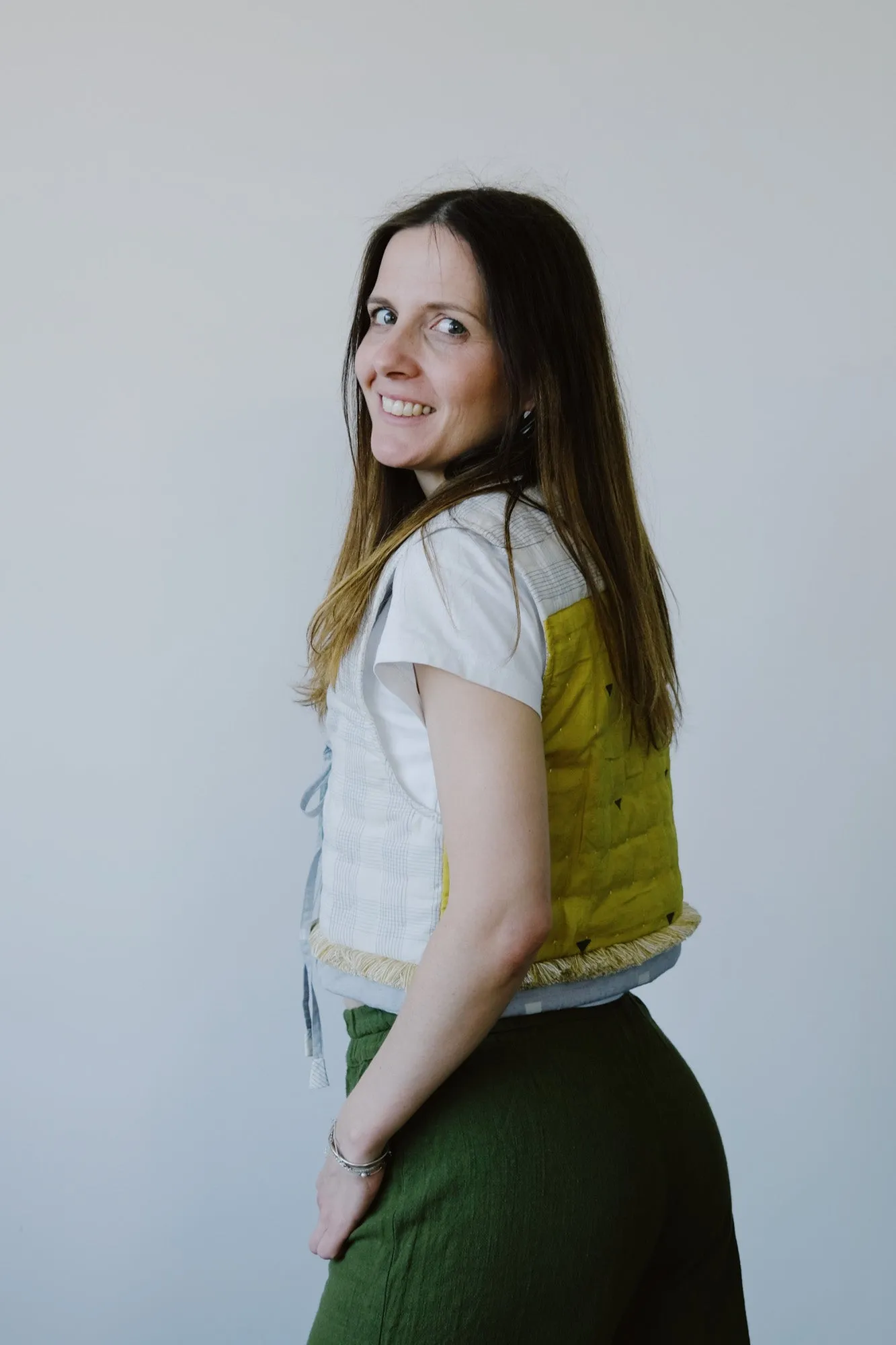 quilted gilet - mustard