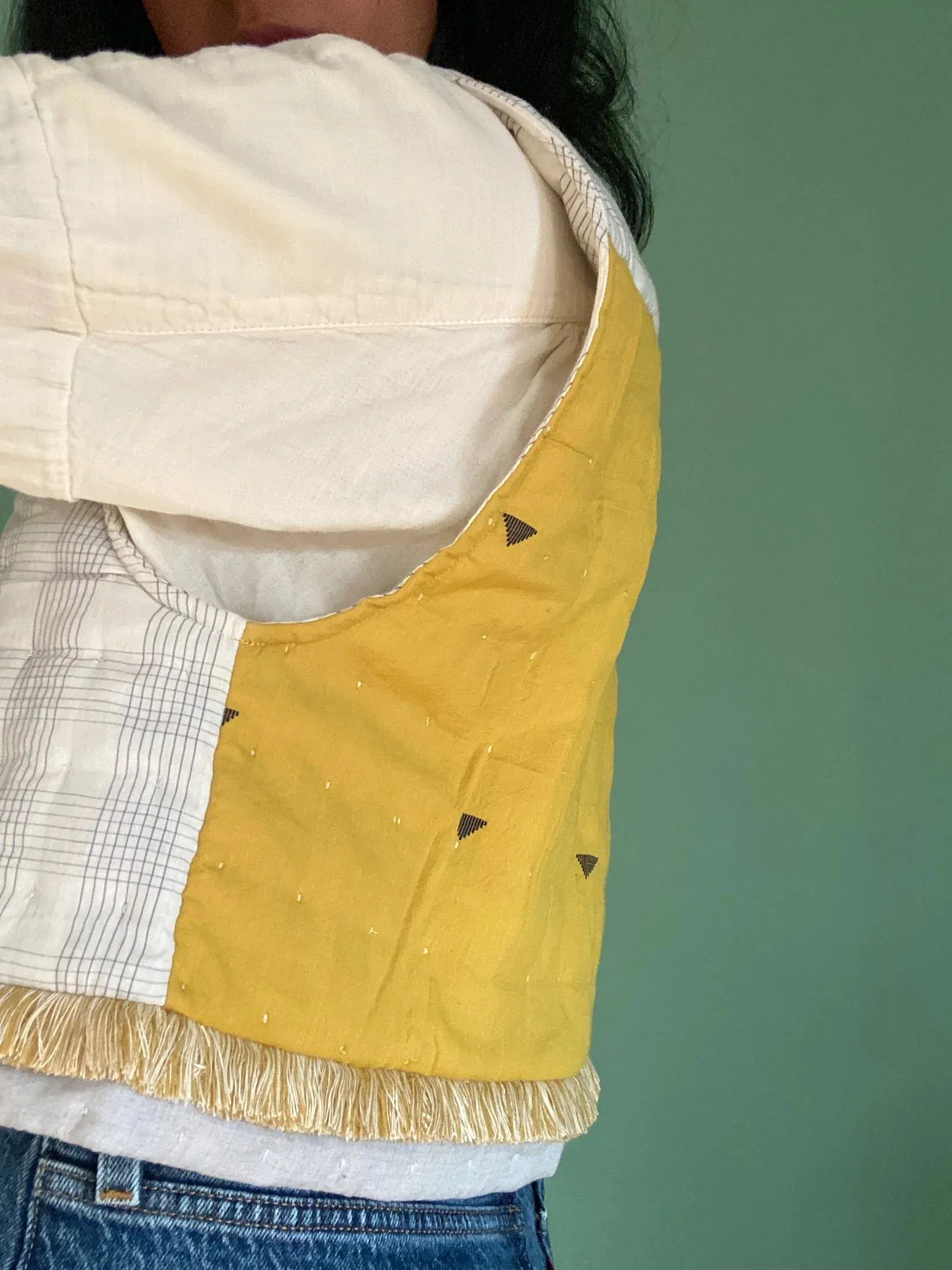 quilted gilet - mustard