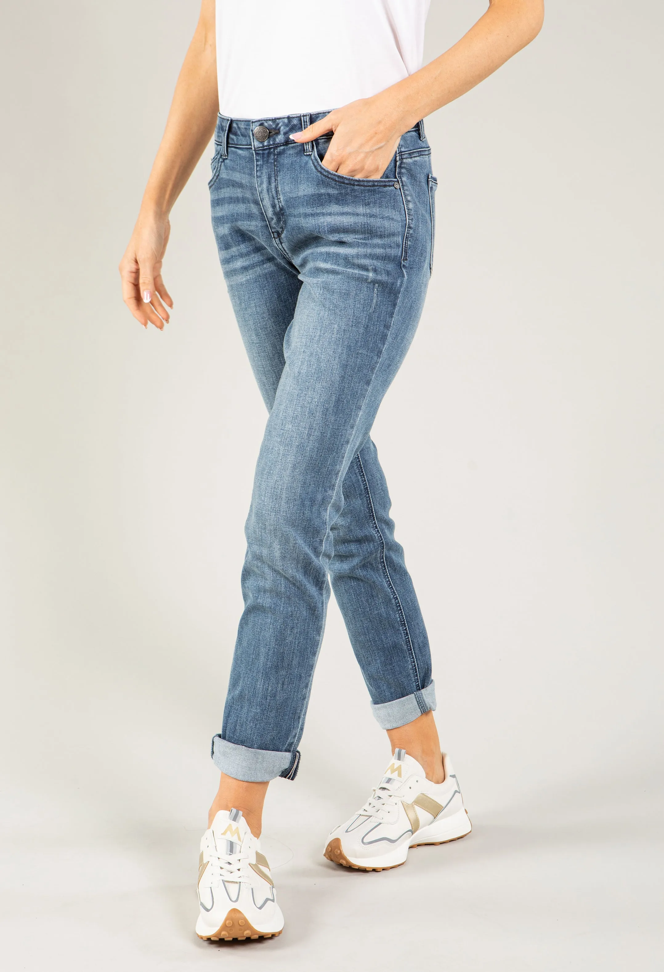 "Ab"solution® Blue Denim Girlfriend Jean