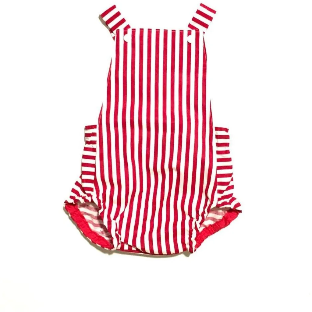 Red Candy Stripe Baby Romper