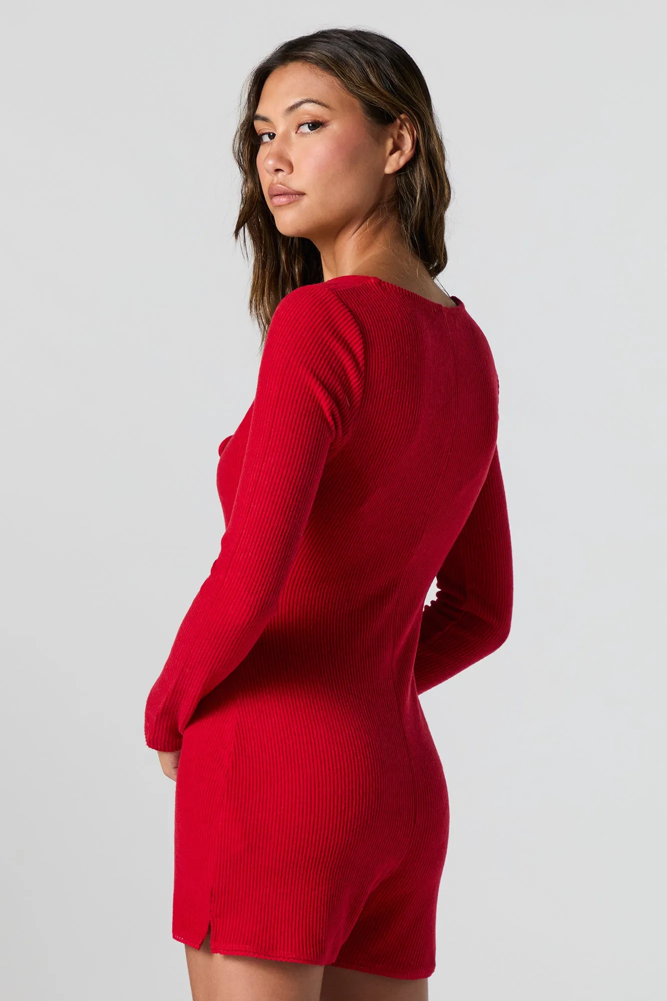 Ribbed Sweetheart Pajama Romper