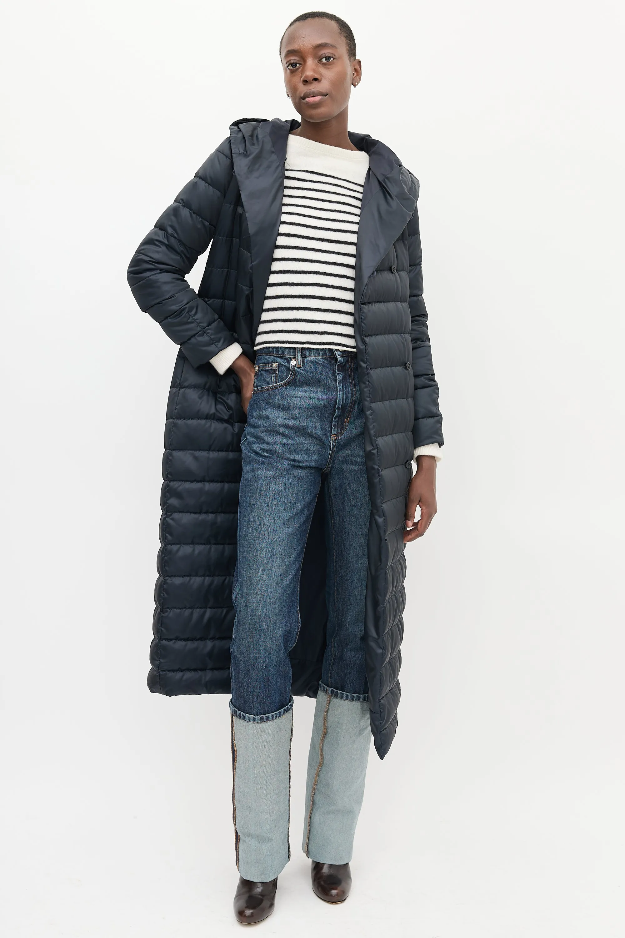 S Black Quilted Reversible The Cube Coat