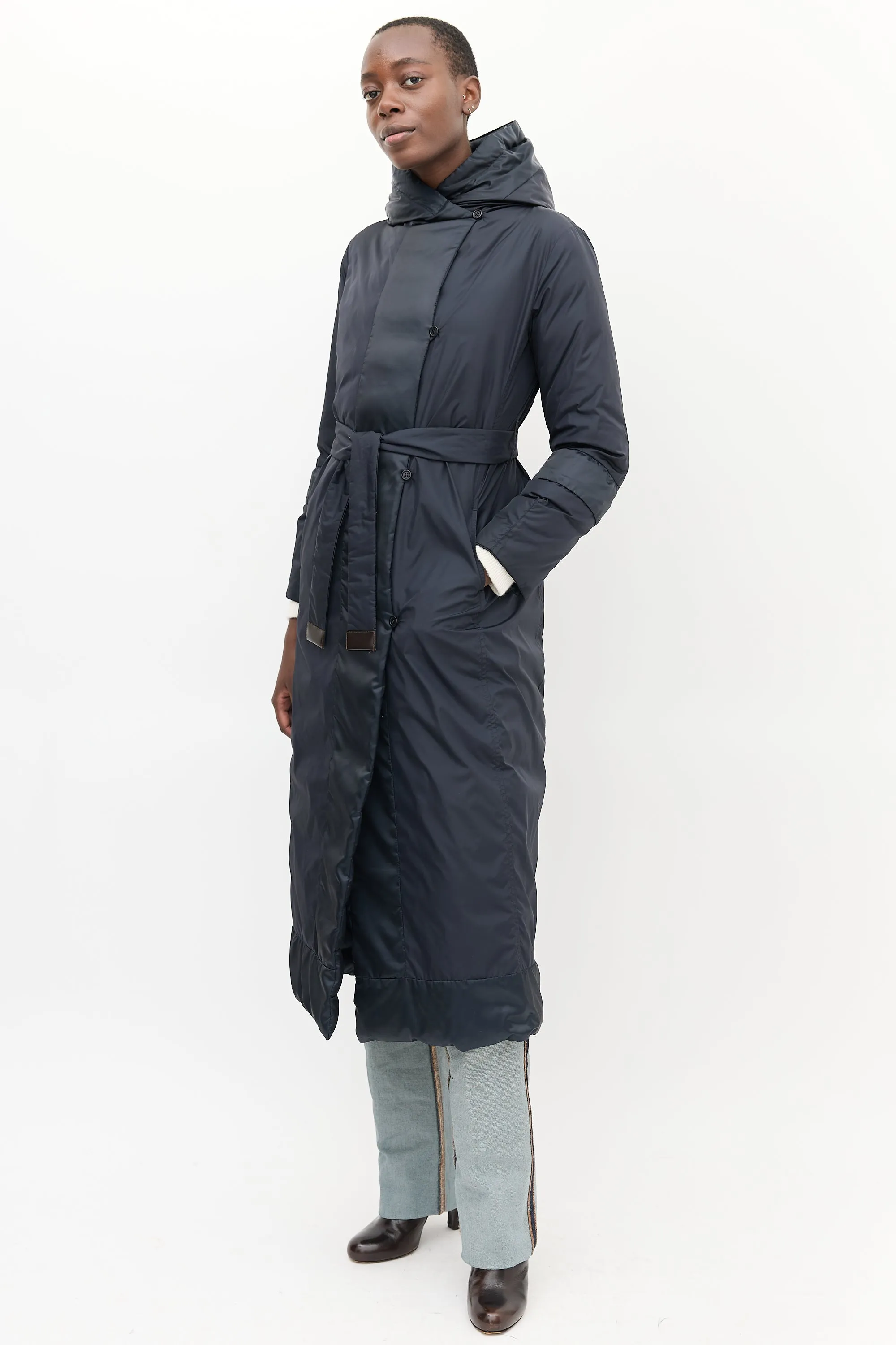 S Black Quilted Reversible The Cube Coat