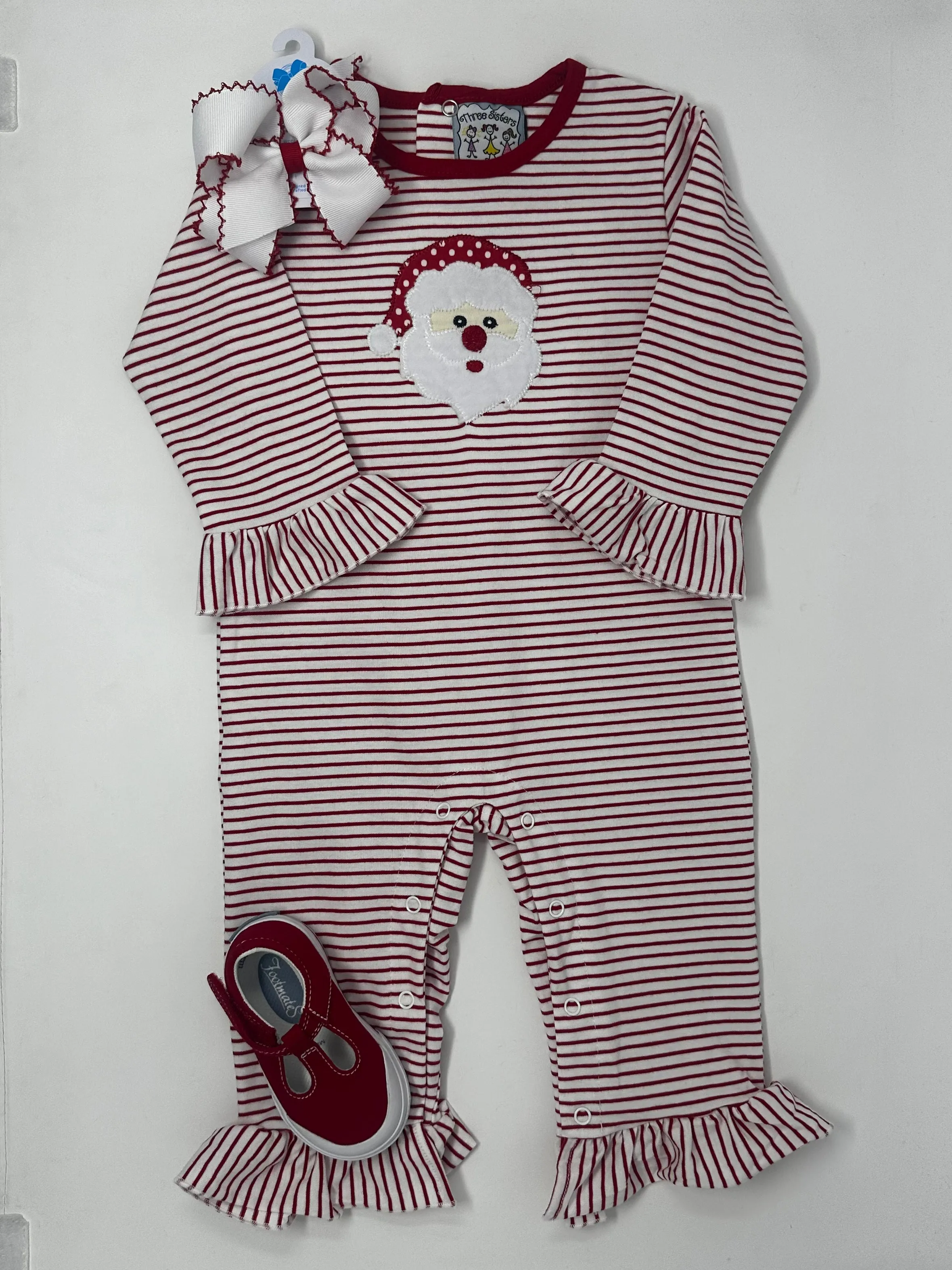 Santa Applique Girls Romper